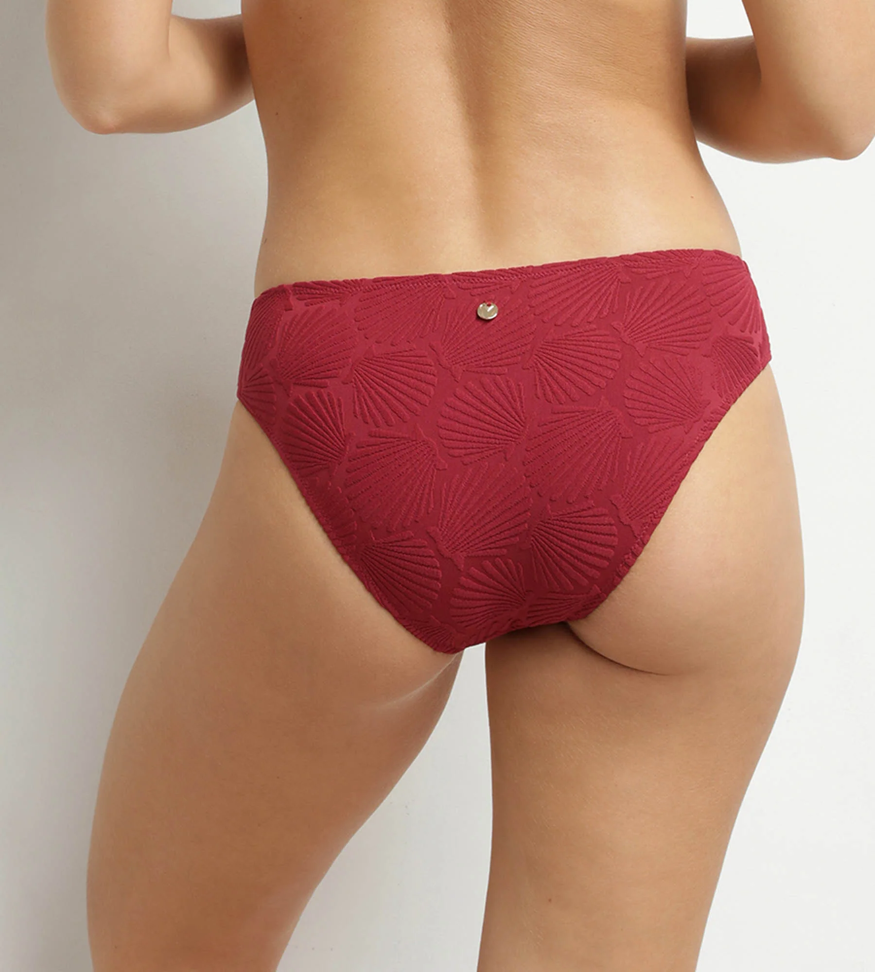 Bas de maillot de bain slip midi motif coquillage Dim Swimwear - Image 2