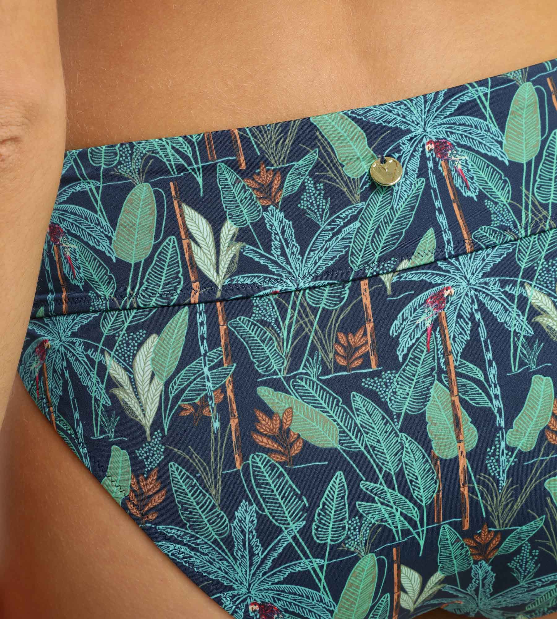Bas de maillot de bain slip taille haute motif tropical Dim Swimwear - Image 6