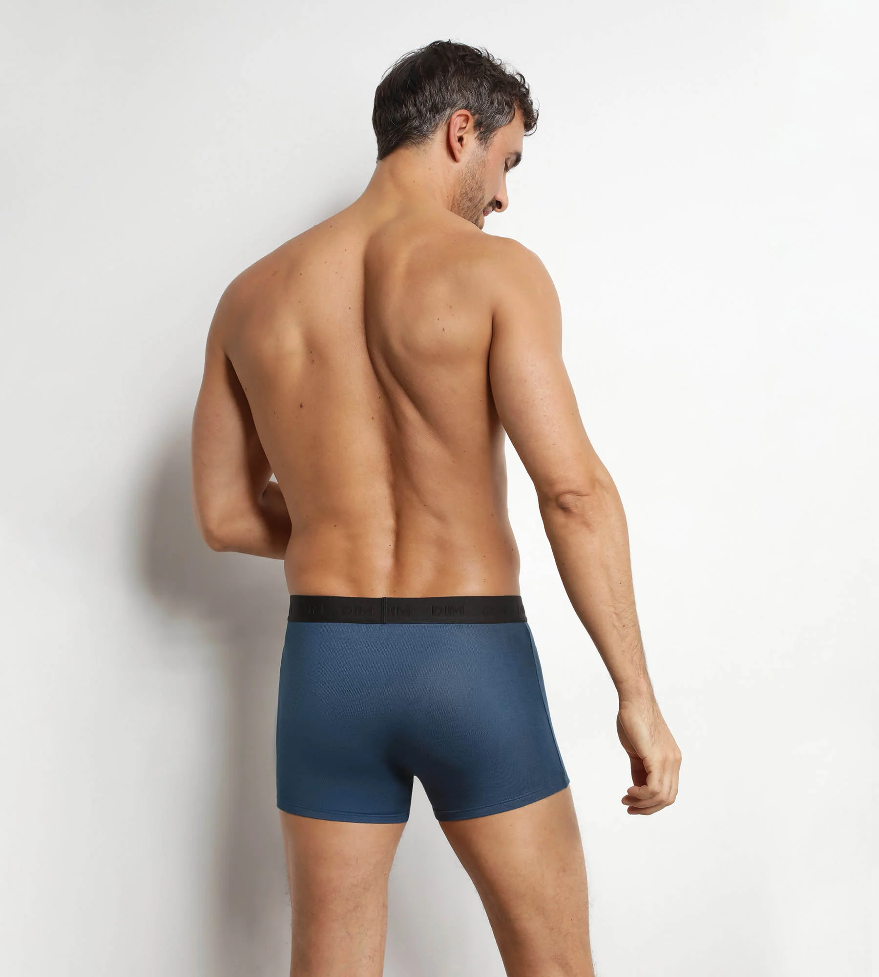 Boxer homme en coton modal piqué Bleu Fjord Dim Smart - Image 2