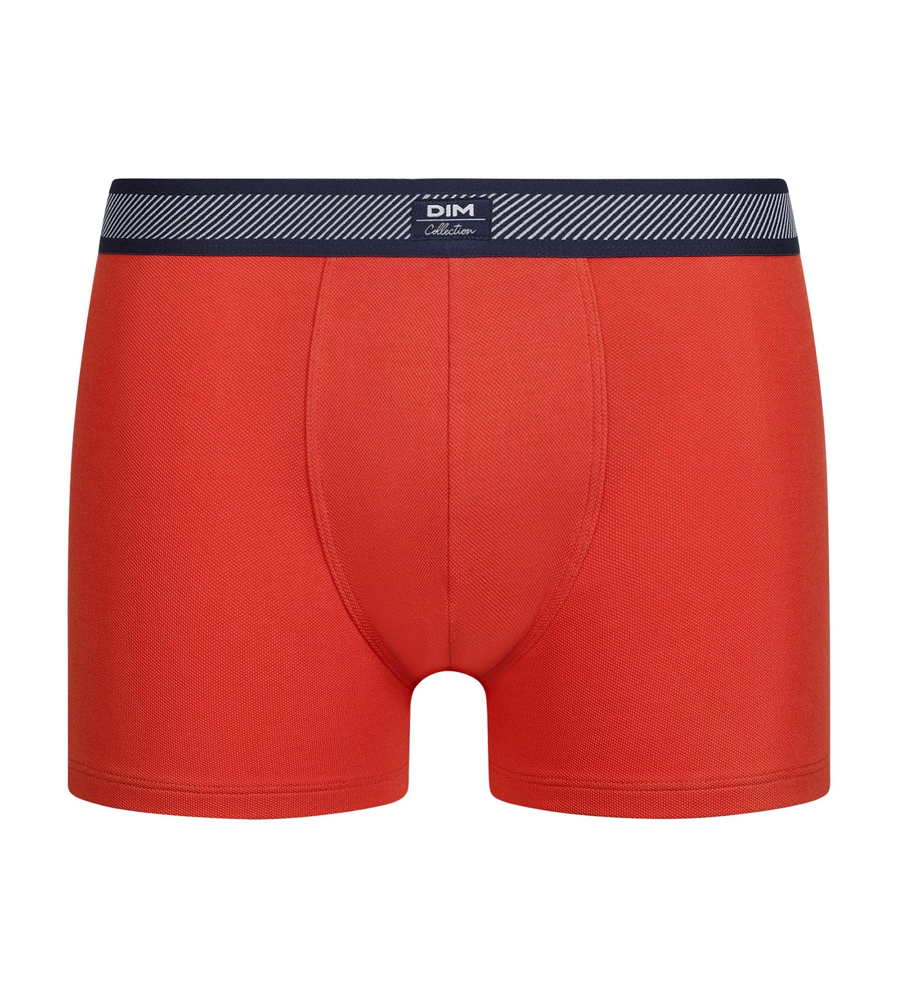 Boxer homme en coton modal piqué et ceinture rayée Orange Dim Smart - Image 2