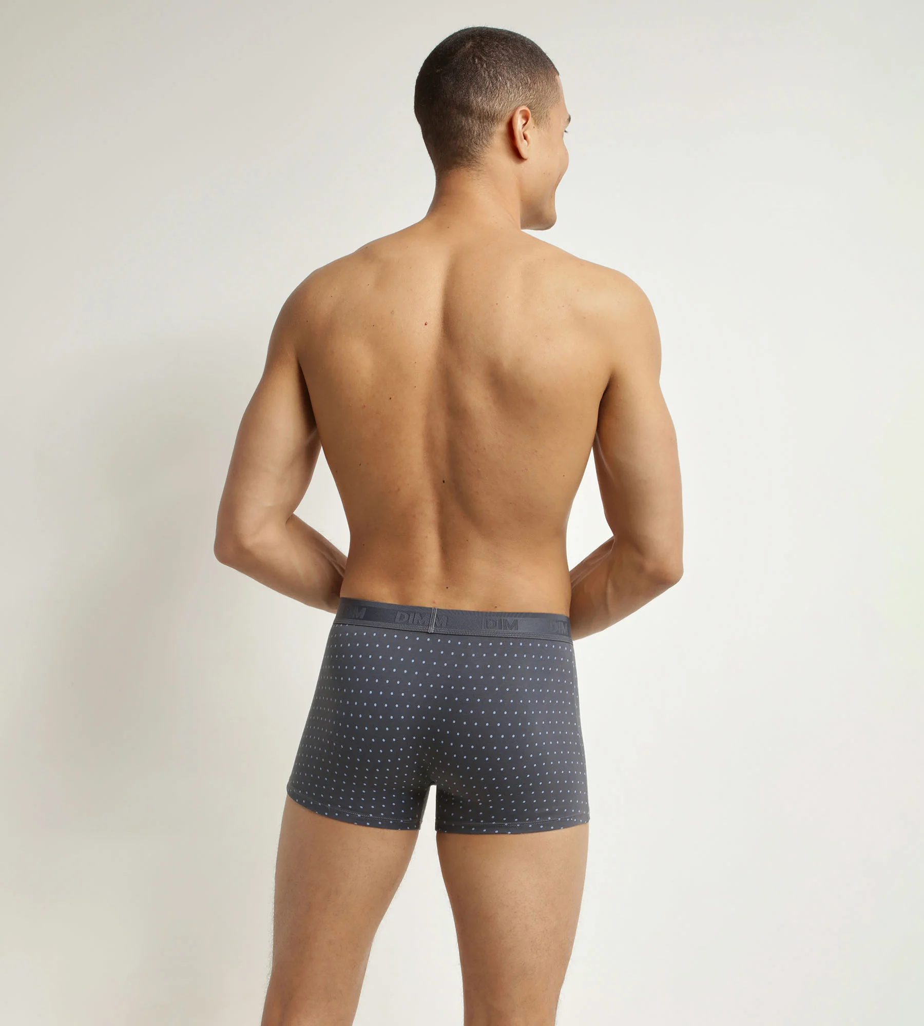 Boxer homme en coton stretch Lavande à pois Dim Fancy - Image 2