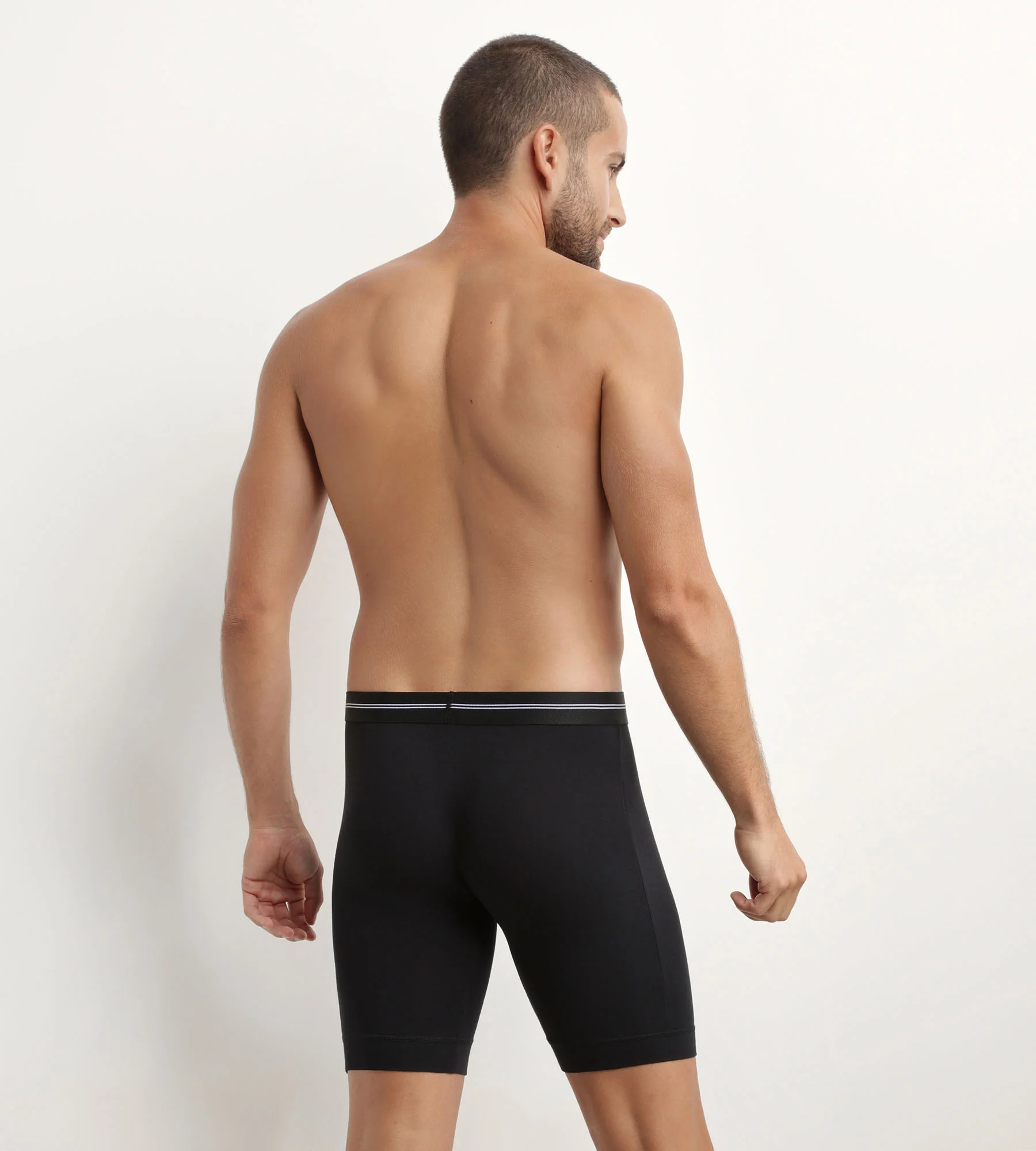 Boxer long homme en coton modal Noir Dim Icons Essentiel - Image 2