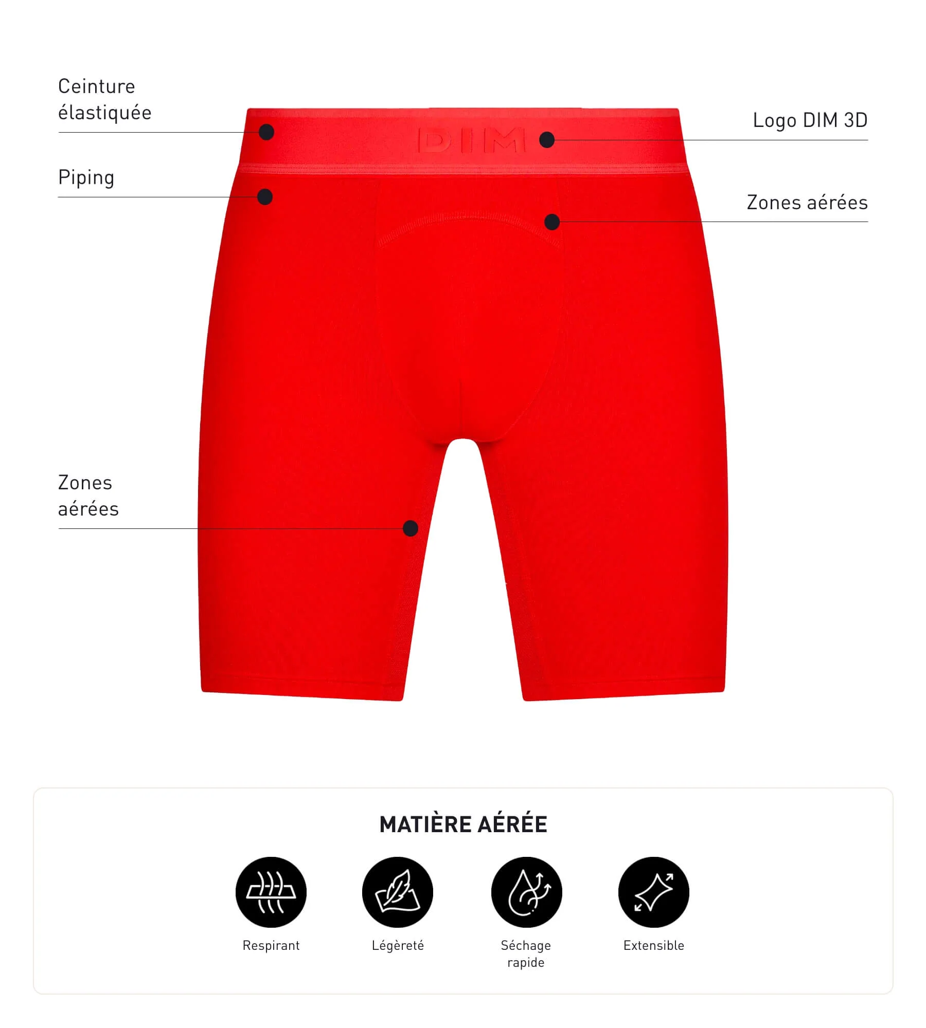 Boxer long homme Orange Dim Move - Image 5