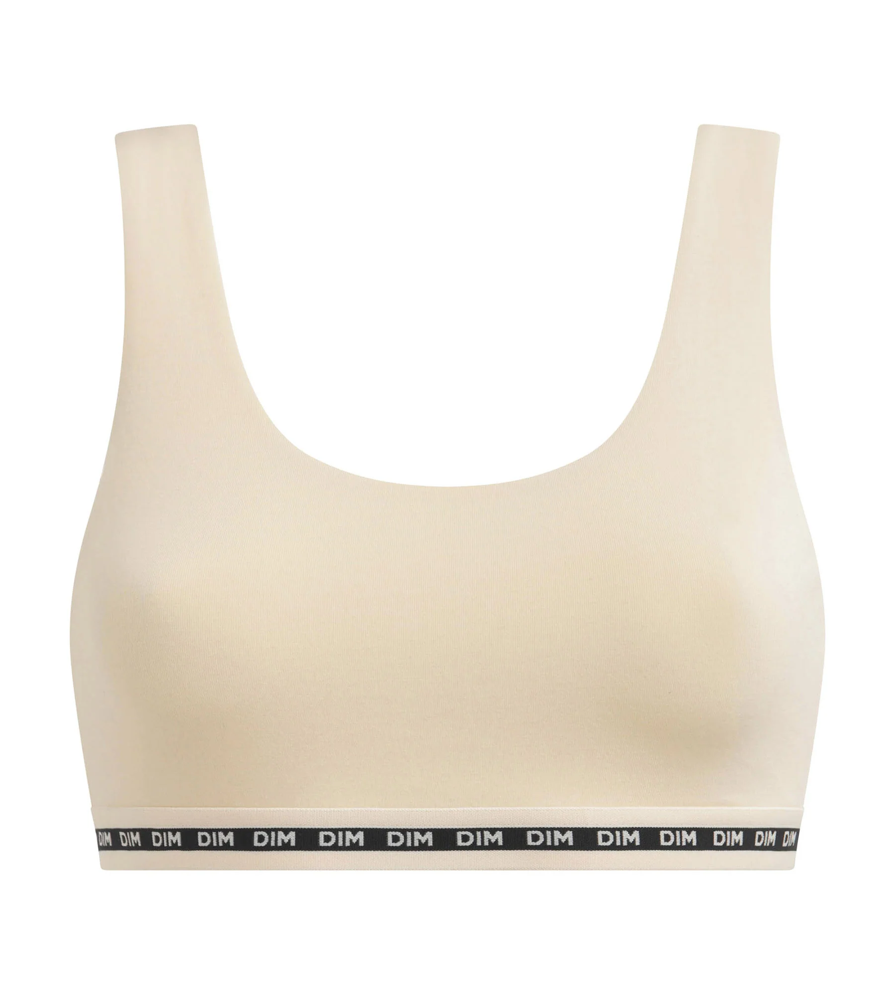 Brassière crop top Beige sans armature en modal polyamide Dim Icons Seamless - Image 5