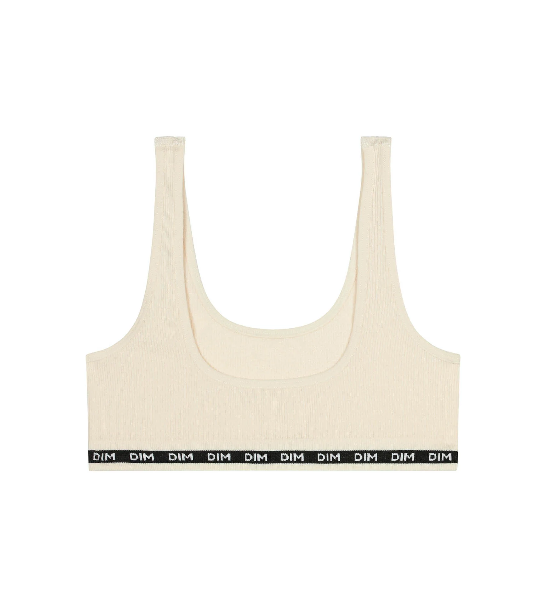Brassière fille en tissu côtelé Beige Ivoire Dim Icons - Image 2