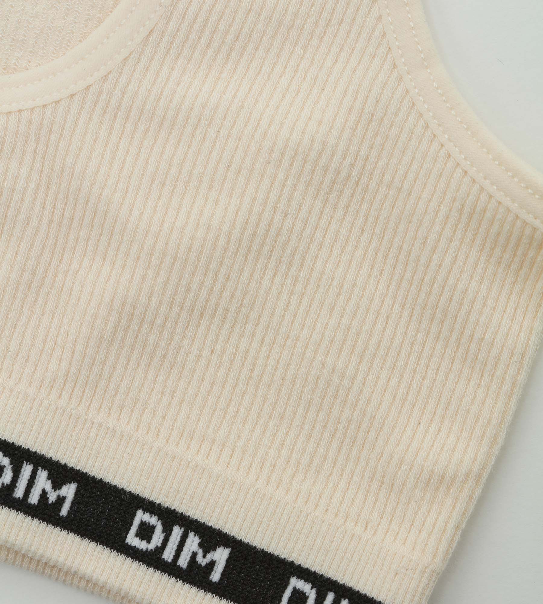 Brassière fille en tissu côtelé Beige Ivoire Dim Icons - Image 3