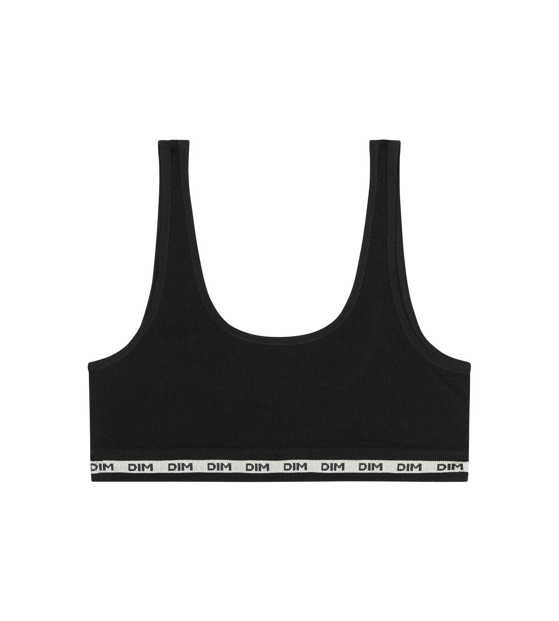 Brassière fille en tissu côtelé Noir Dim Icons