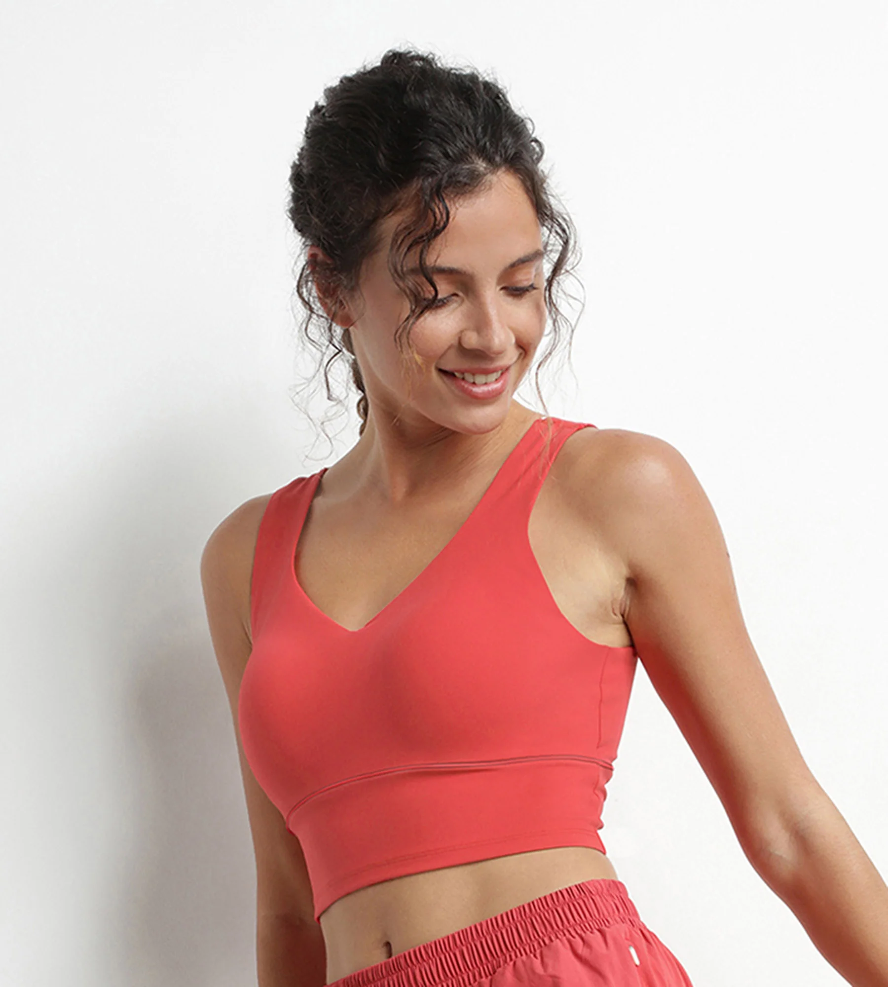 Brassière longue en microfibre sculptante Rouge Dim Move