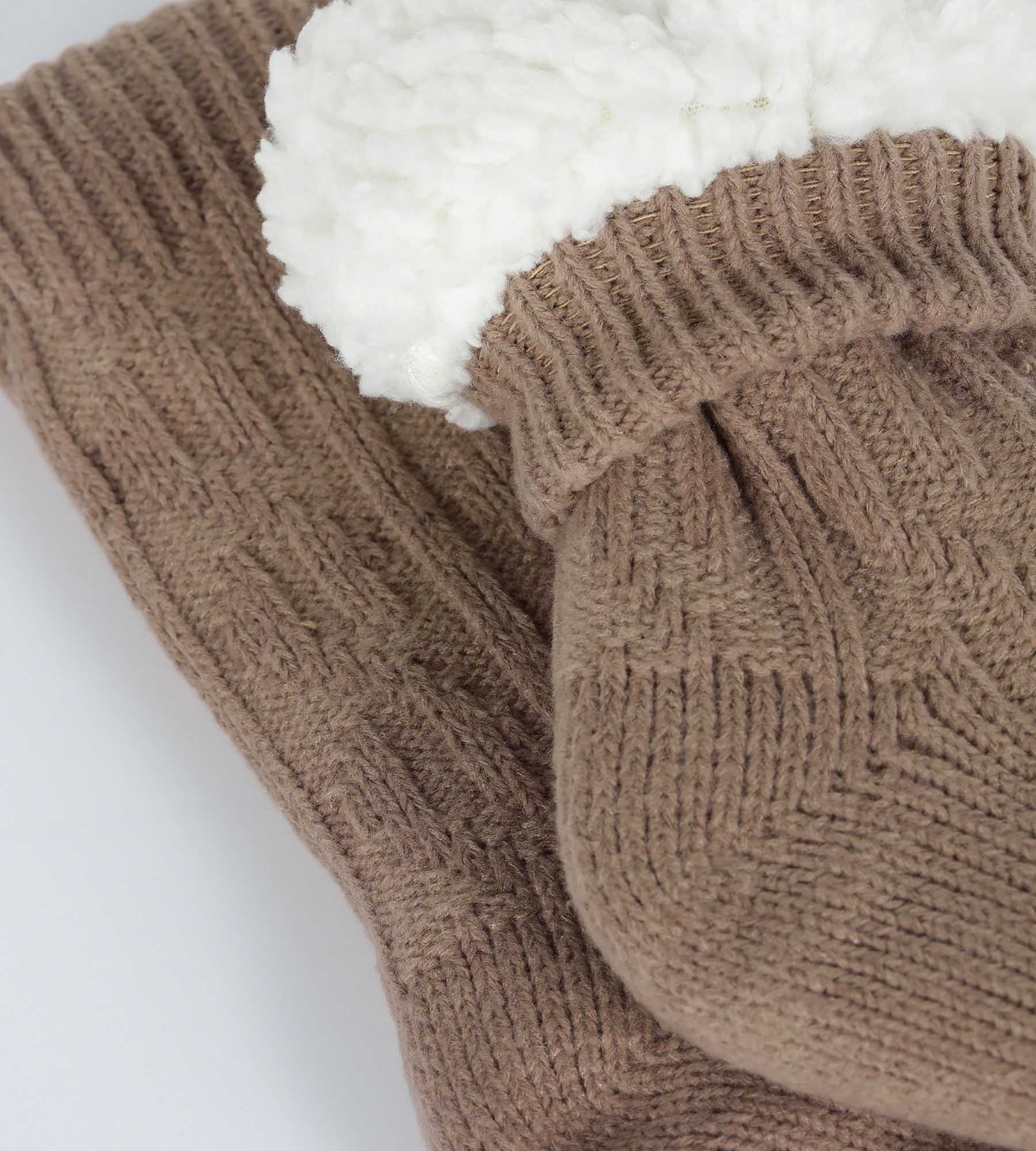 Chaussette chaude femme Marron Cocoon Polaire - Image 3