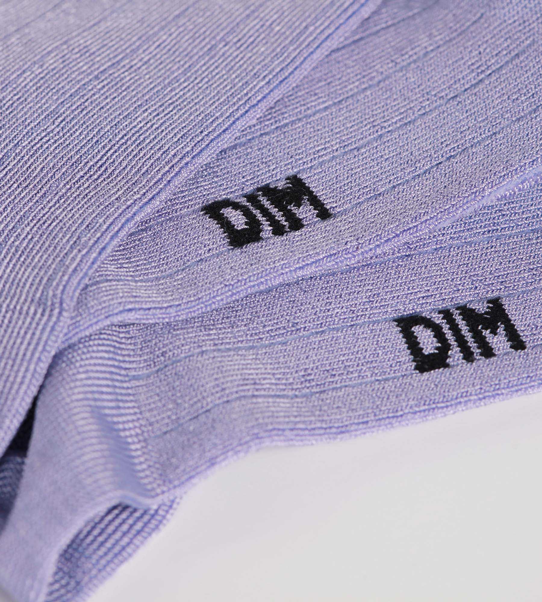 Chaussettes femme à côtes plates en coton satiné Lila Dim Mode - Image 3