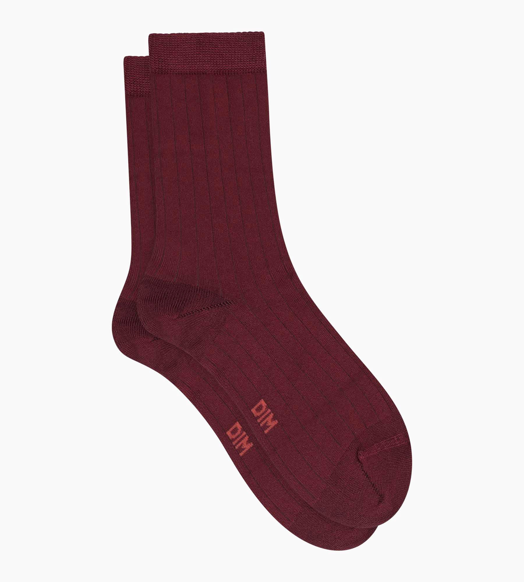 Chaussettes femme côtelées en coton satiné Dahlia Dim Mode - Image 2