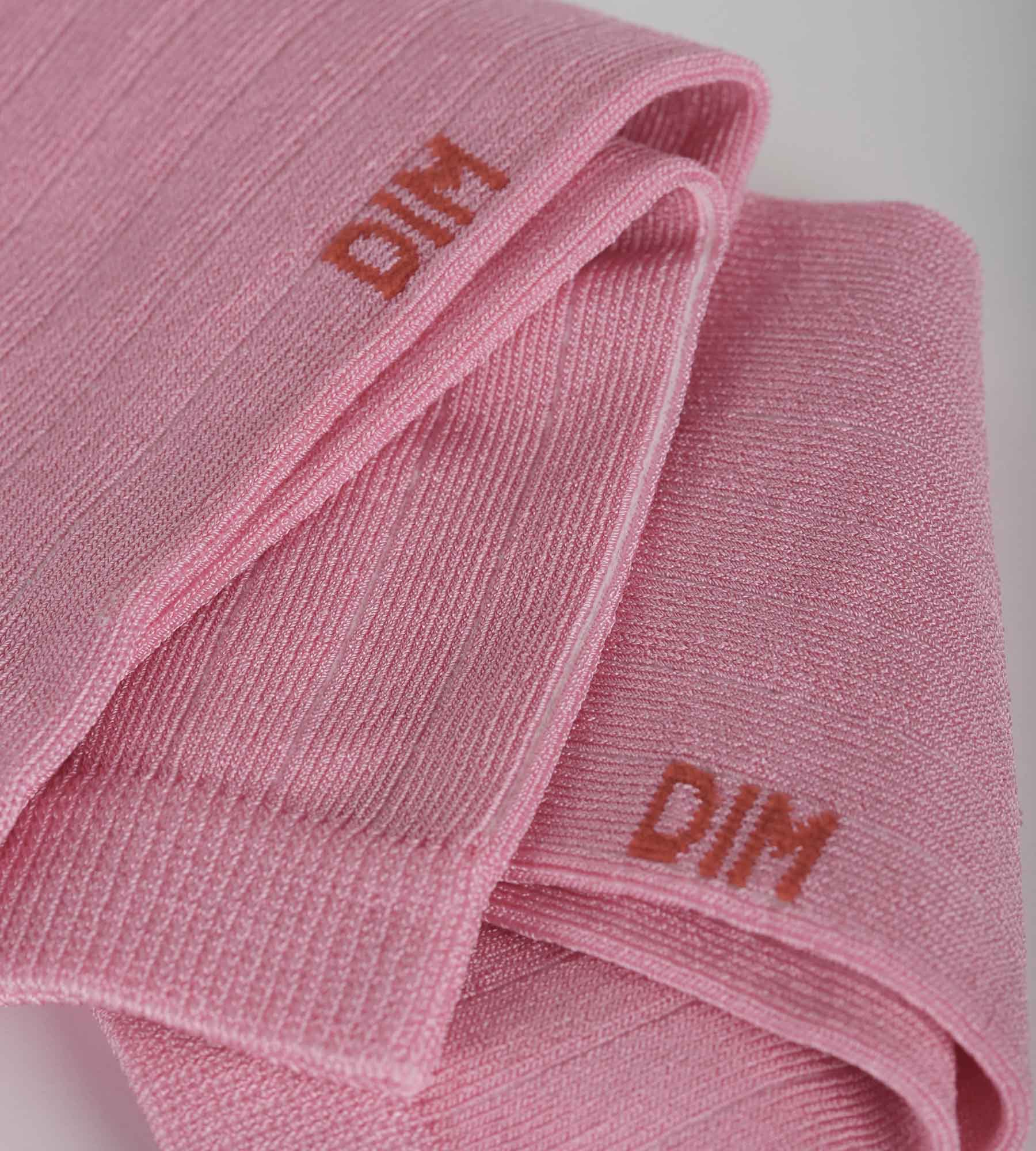 Chaussettes femme côtelées en coton satiné Mauve Dim Mode - Image 3