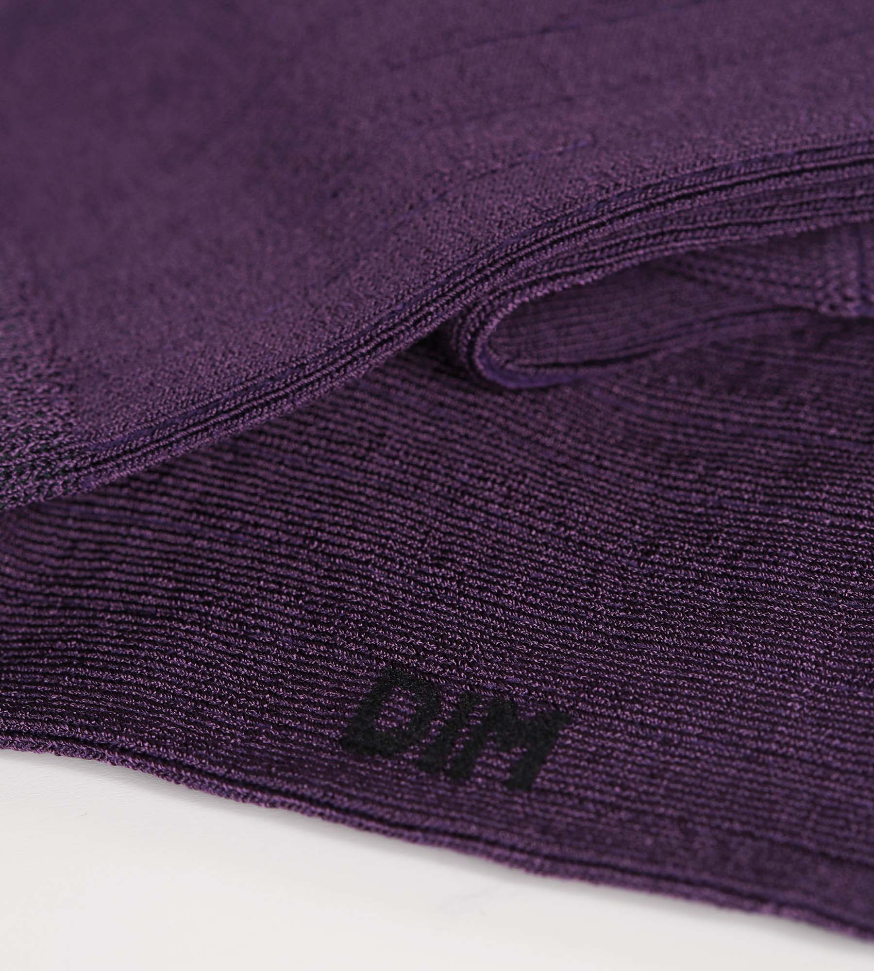 Chaussettes femme côtelées en coton satiné Violet Dim Mode - Image 3