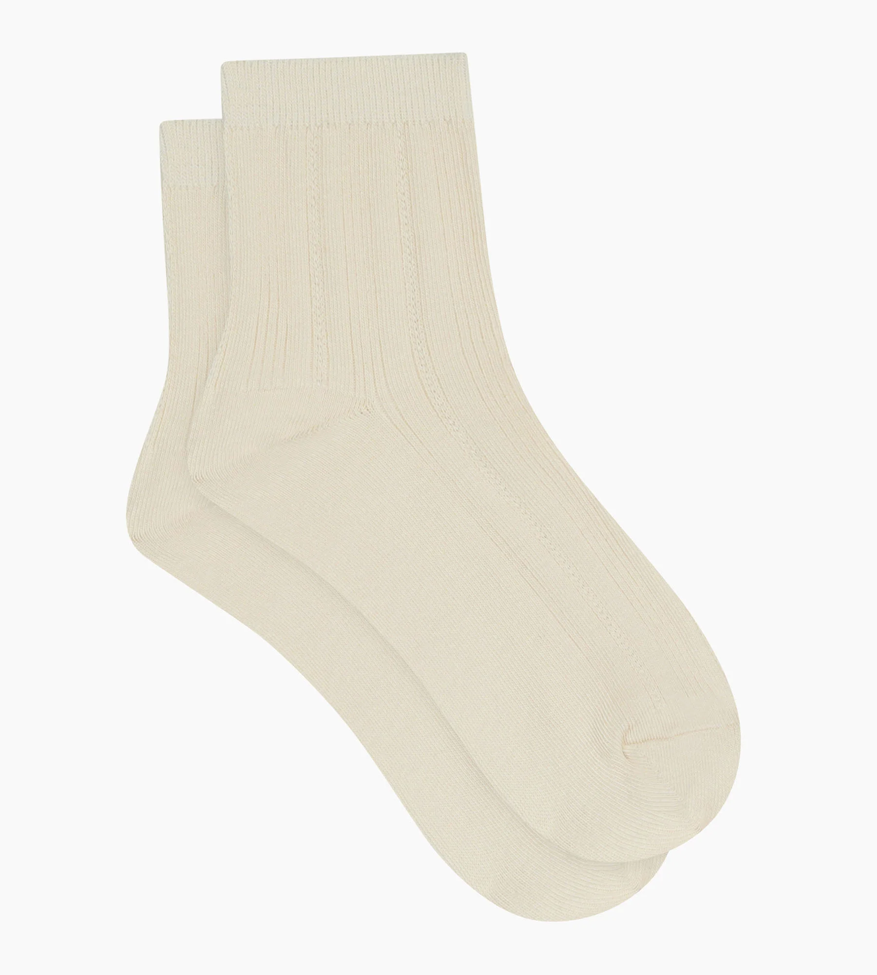 Chaussettes femme en coton pointelle Ivoire La Mode de Dim - Image 2