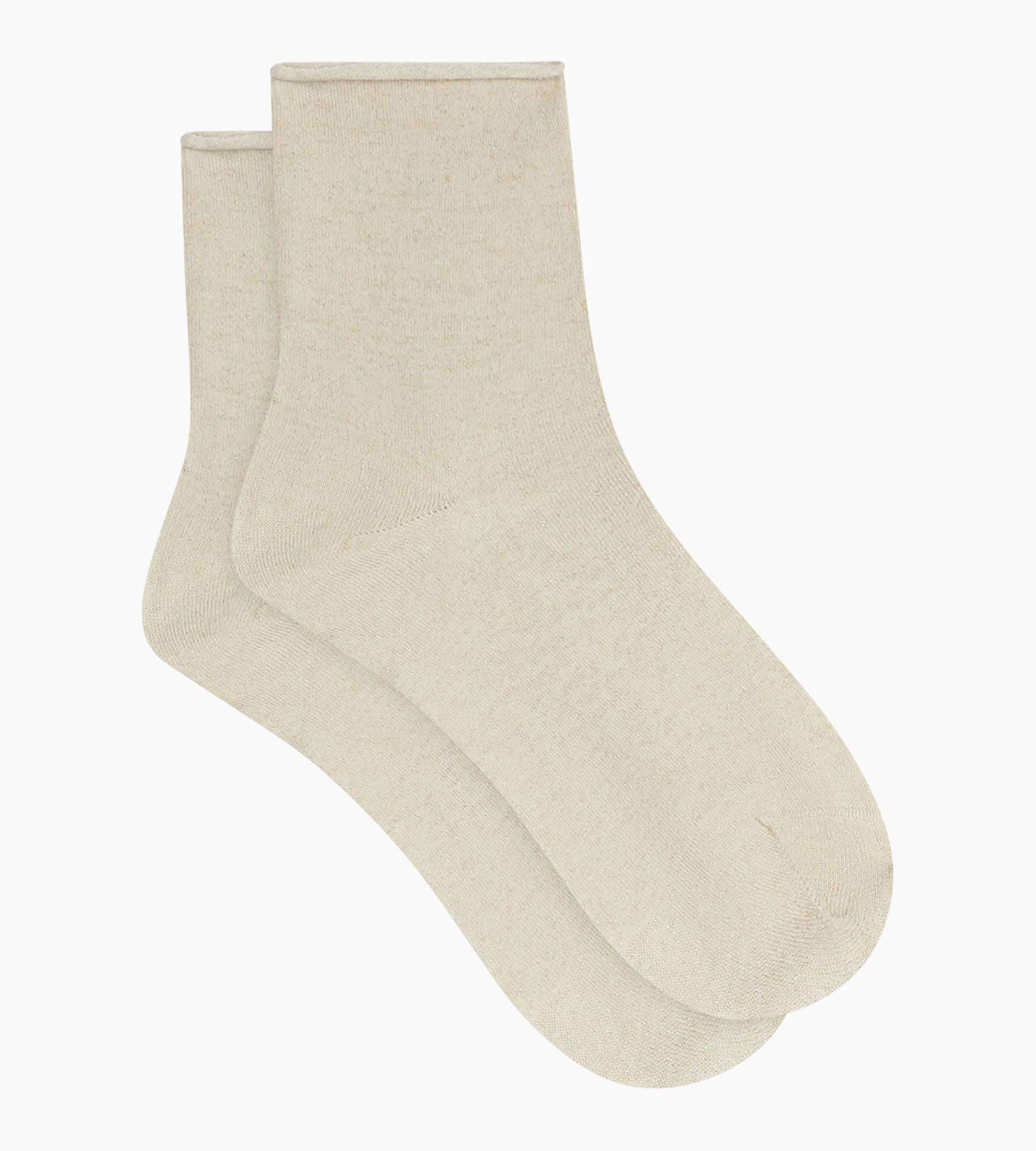 Chaussettes femme en lurex Beige Dim Mode - Image 2