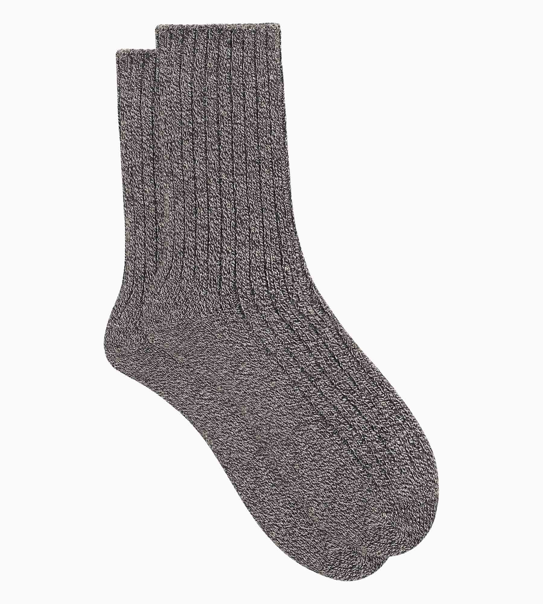 Chaussettes femme en maille côtelée unie Gris Chiné Dim Bambou - Image 2