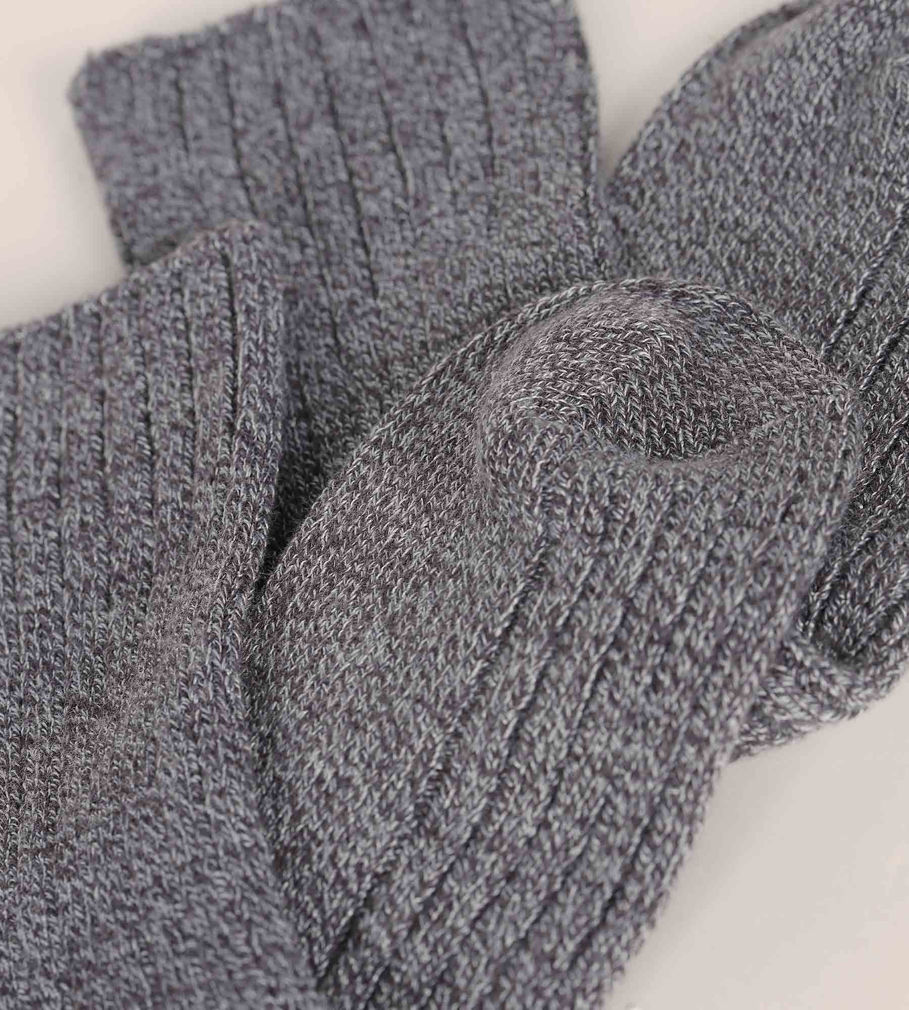 Chaussettes femme en maille côtelée unie Gris Chiné Dim Bambou - Image 3