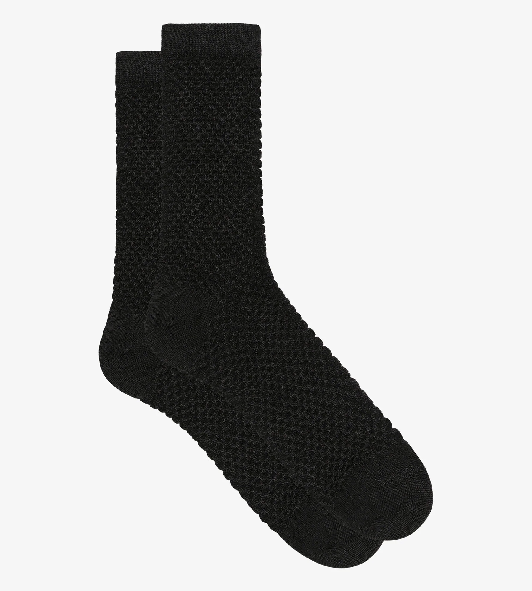 Chaussettes femme en viscose noire effet gaufré Dim Style - Image 2