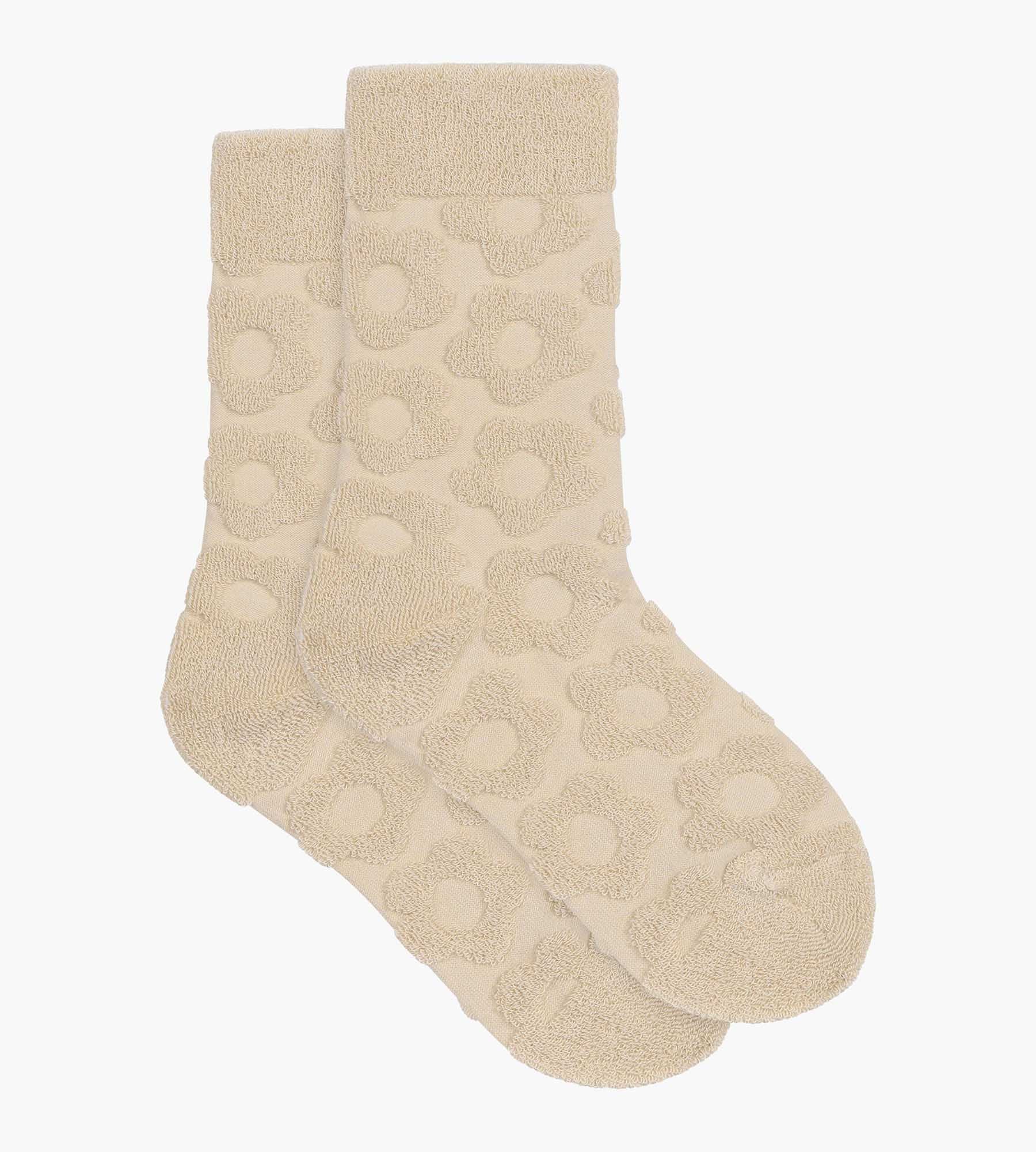 Chaussettes femme éponge Crème à fleurs Dim Mode - Image 2