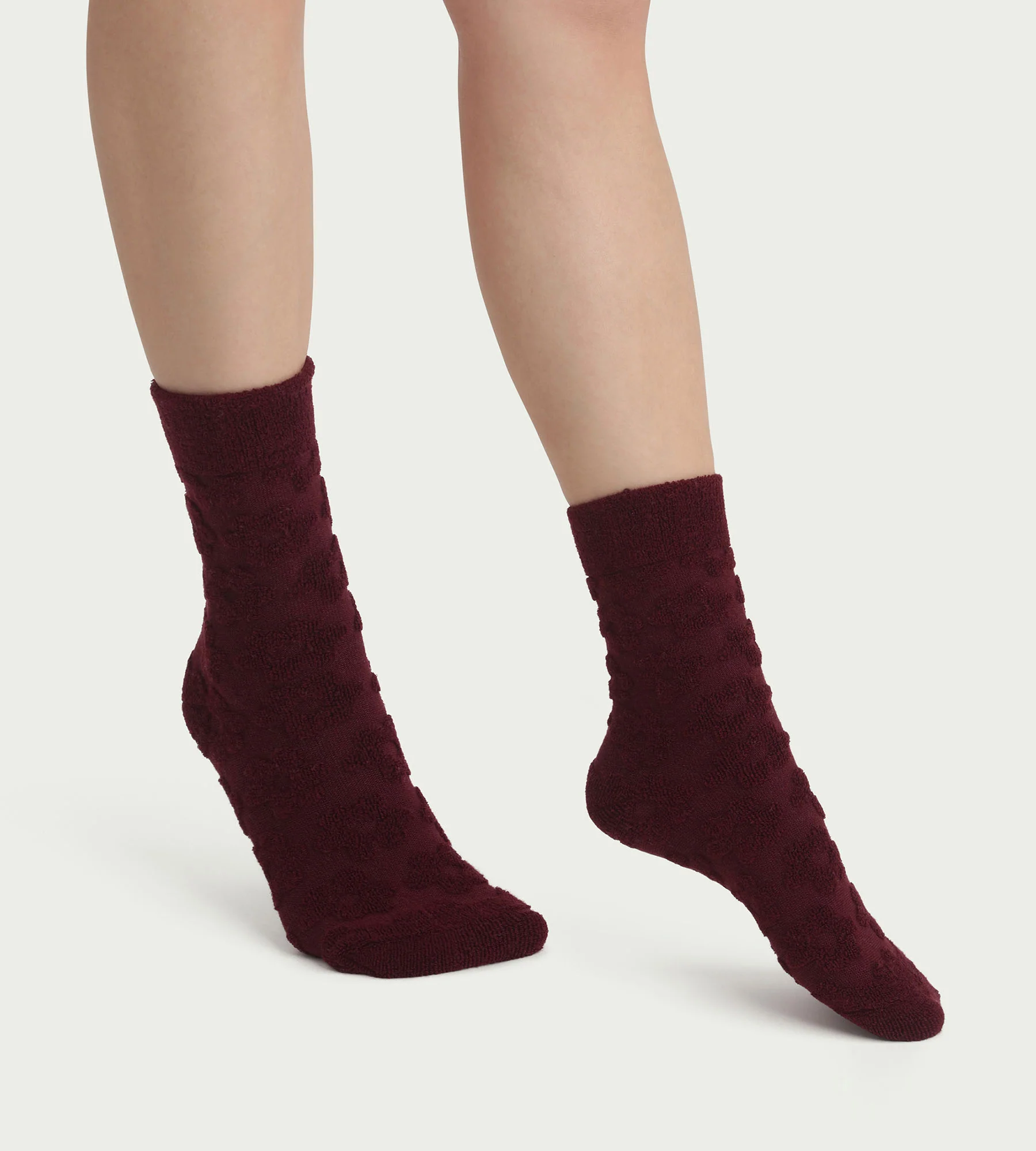 Chaussettes femme éponge figue à fleurs Dim Mode