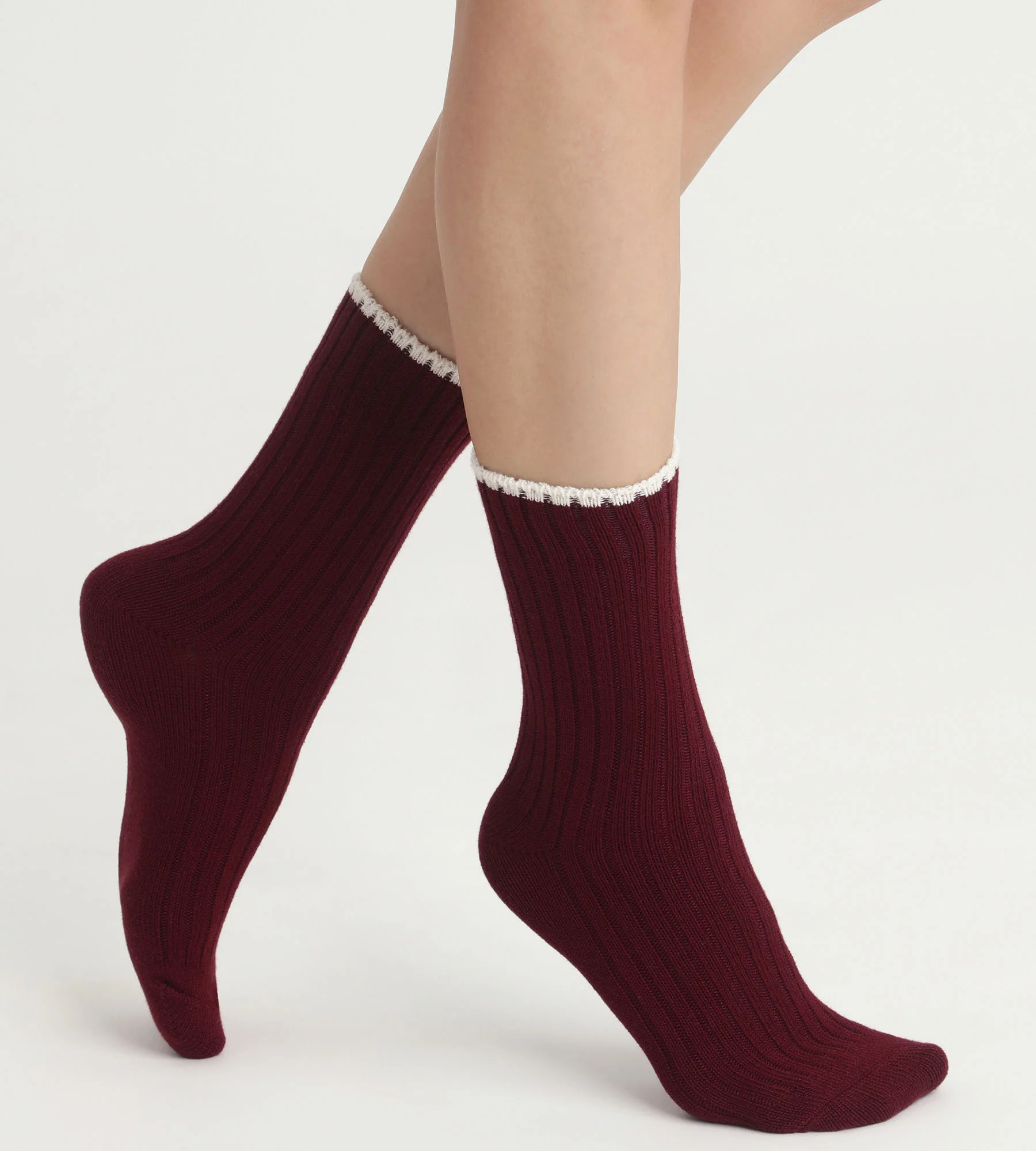 Chaussettes femme Figue côtelées Bambou