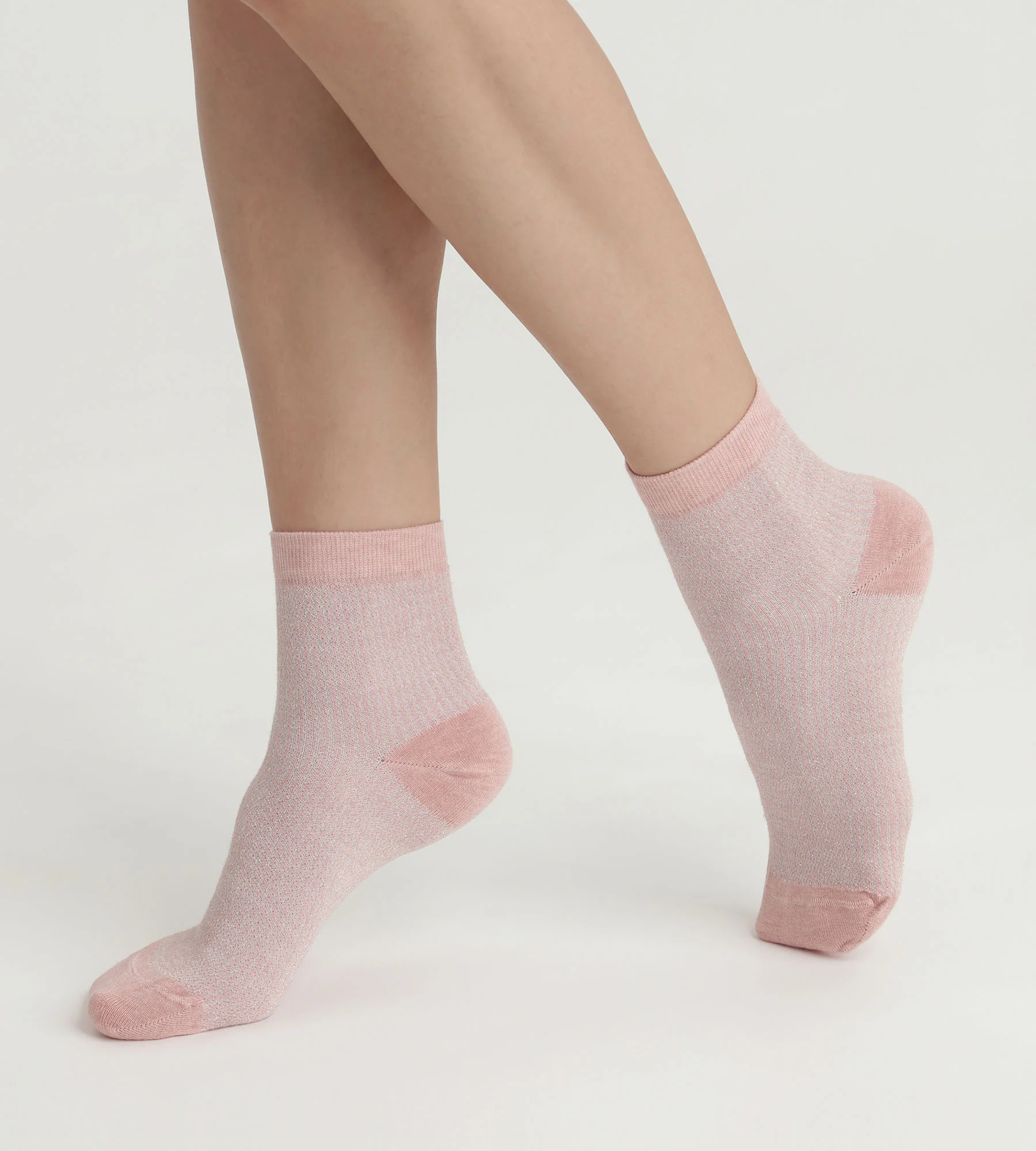 Chaussettes femme rose et Lurex argent Dim Mode