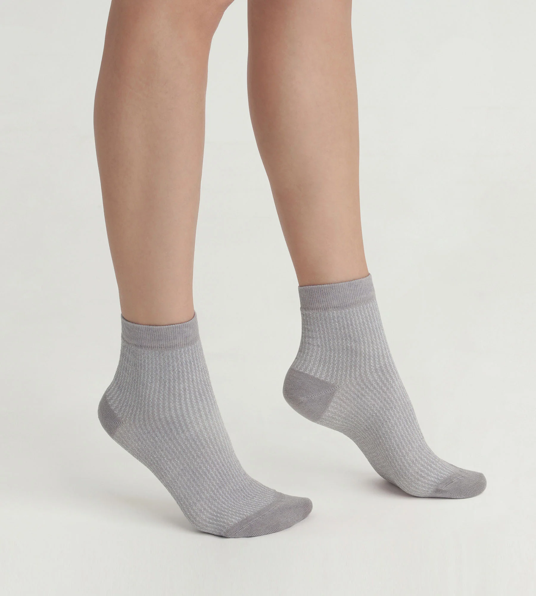 Chaussettes femme taupe et Lurex argent Dim Mode