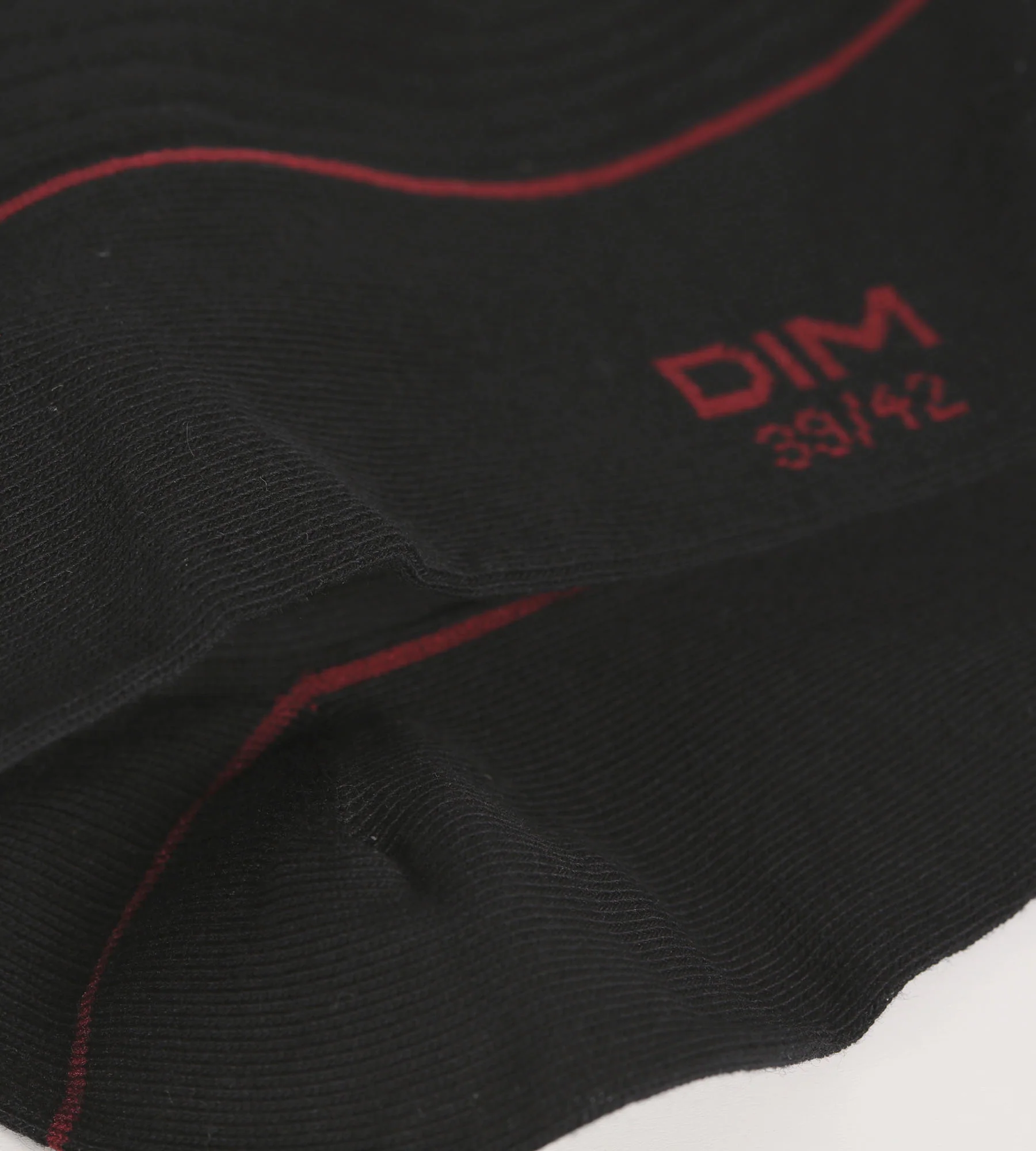 Chaussettes homme en coton côtelé Noir à liseré coloré Dim Mode - Image 3