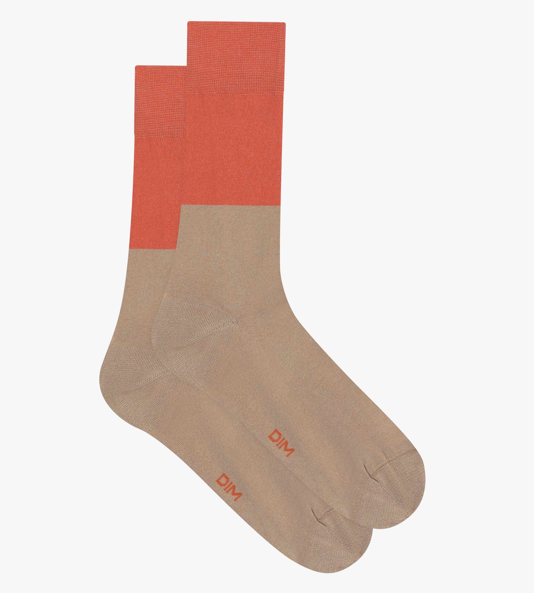 Chaussettes homme en coton effet colorblock Praline Dim Mode - Image 2
