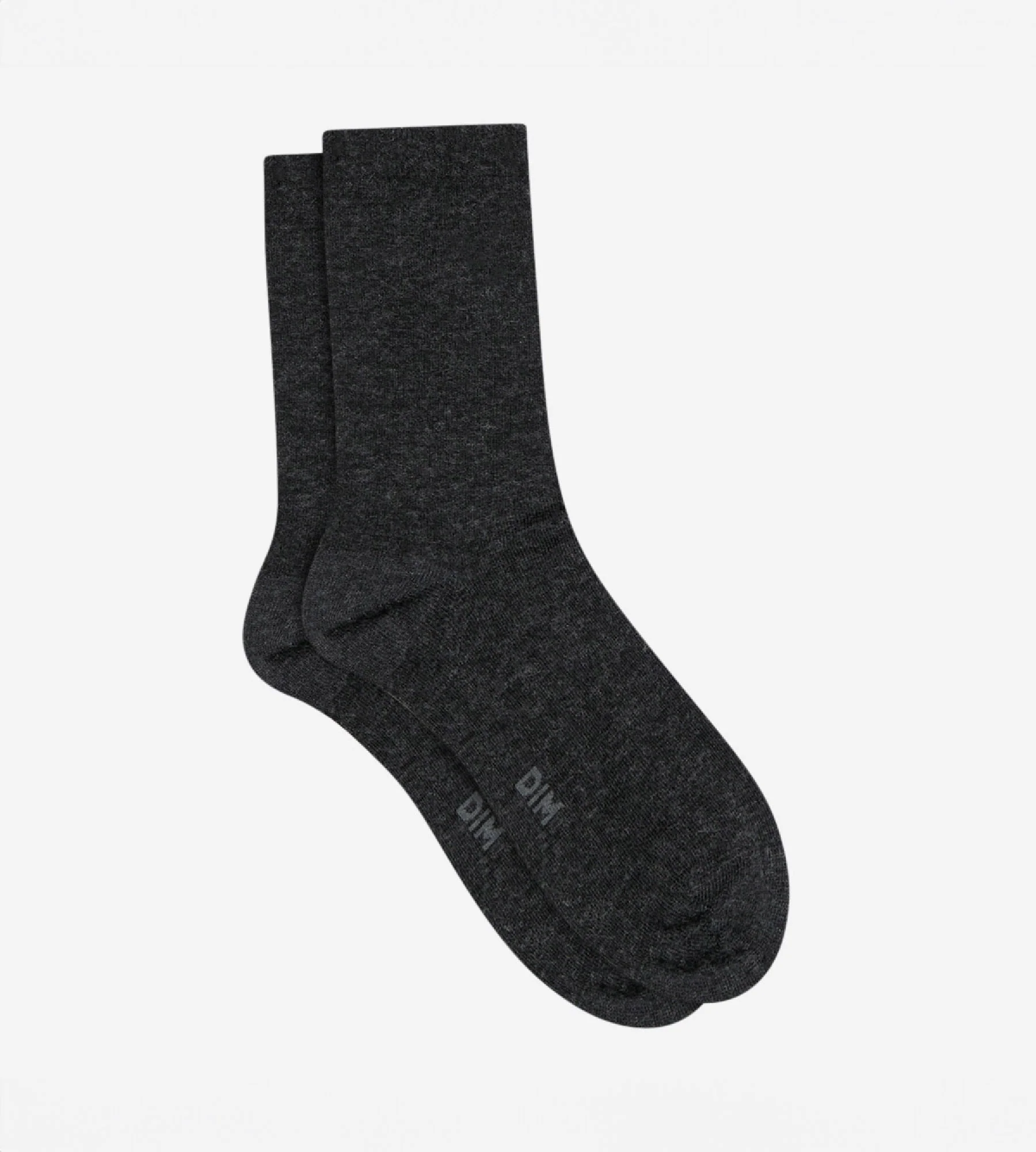Chaussettes unies anthracite en laine douce Femme - Image 2