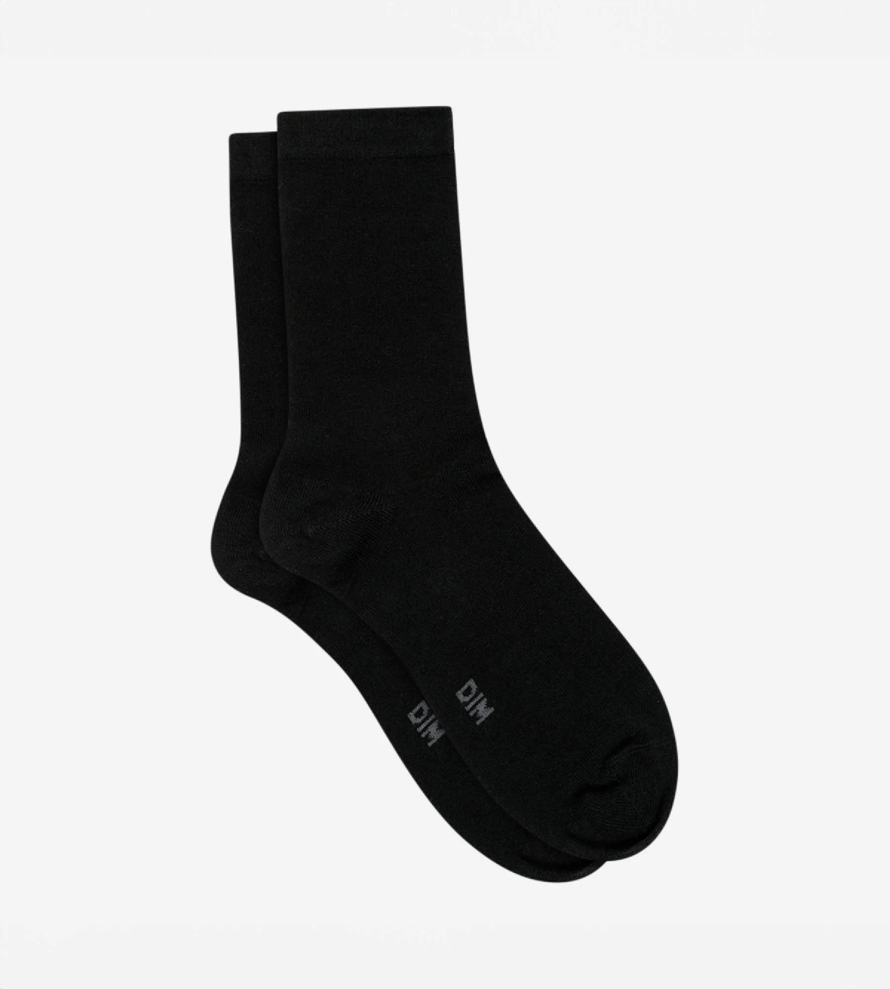 Chaussettes unies noires en laine douce Femme - Image 2