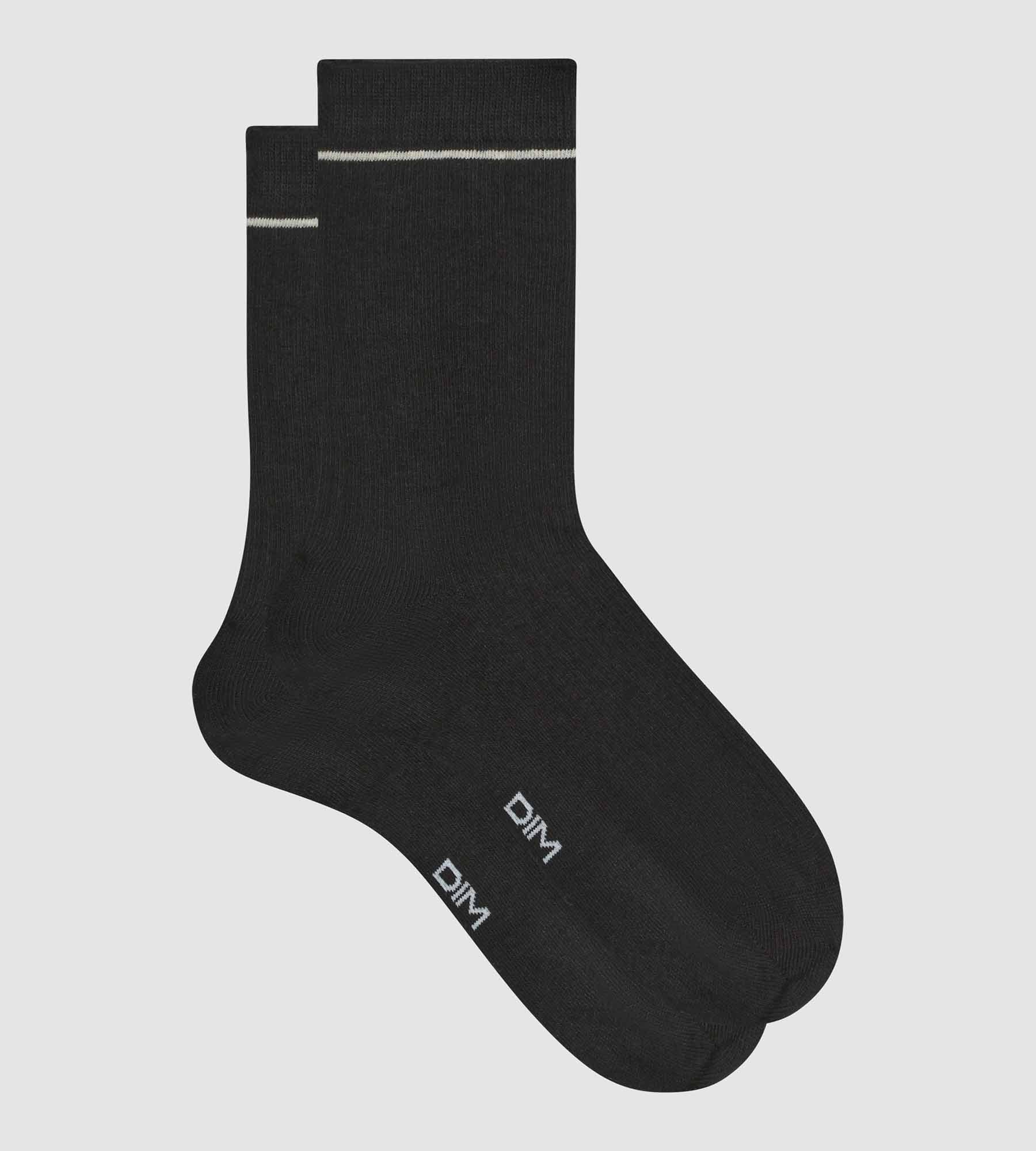 Chaussettes unisexe en coton modal côtelé Noir Dim Icons - Image 3
