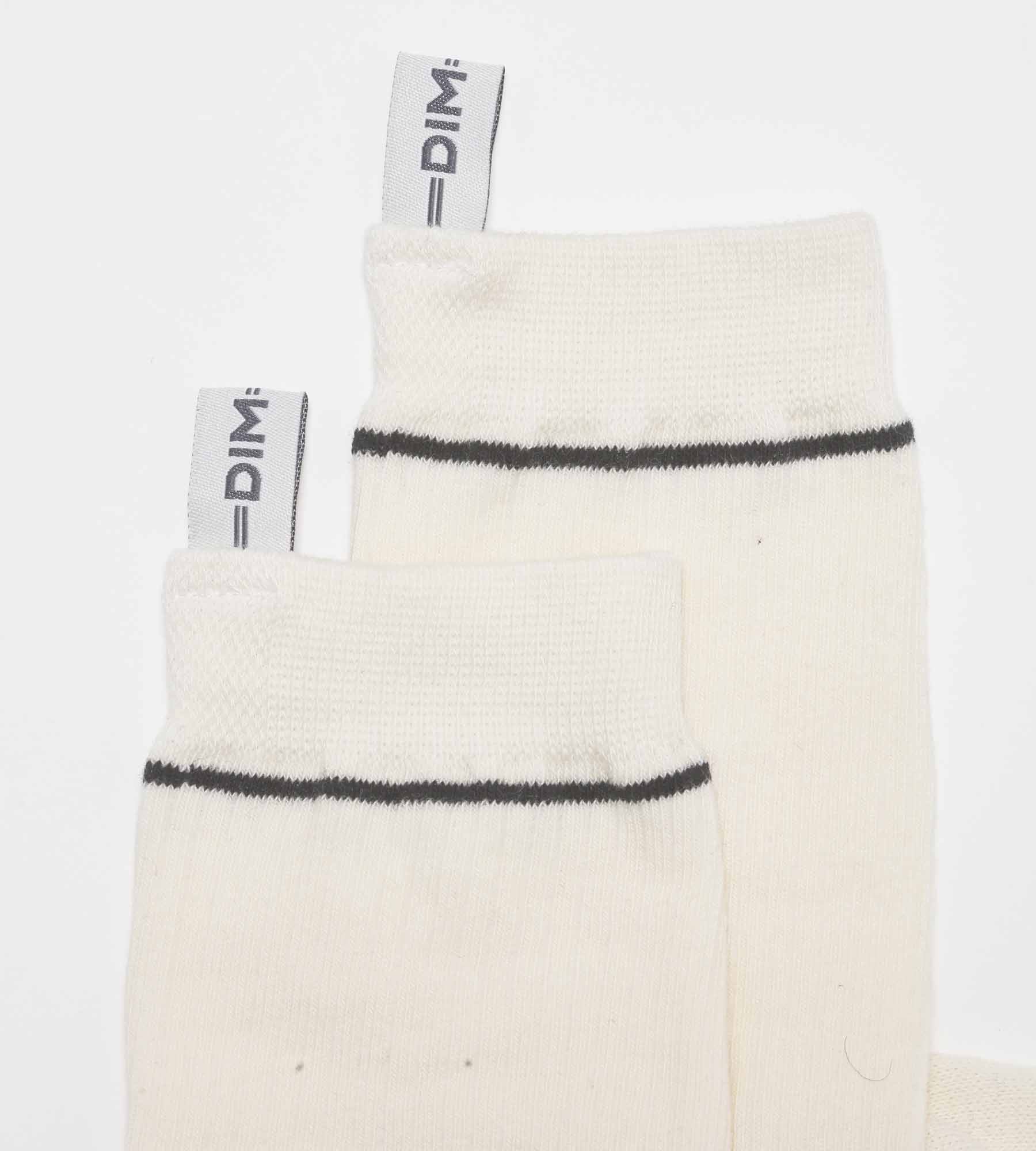 Chaussettes unisexes en coton modal côtelé Crème Dim Icons - Image 4