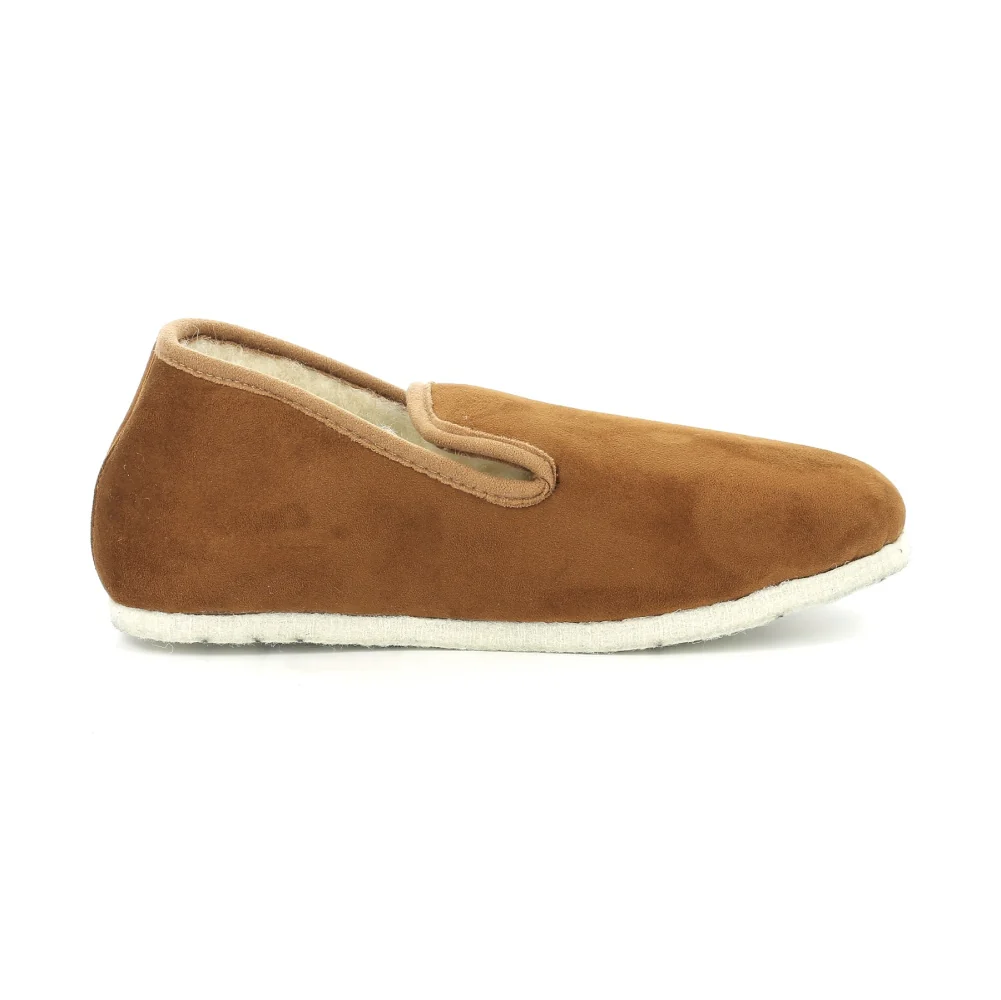 Chaussons  camel et blanc cassé pour homme - Image 2