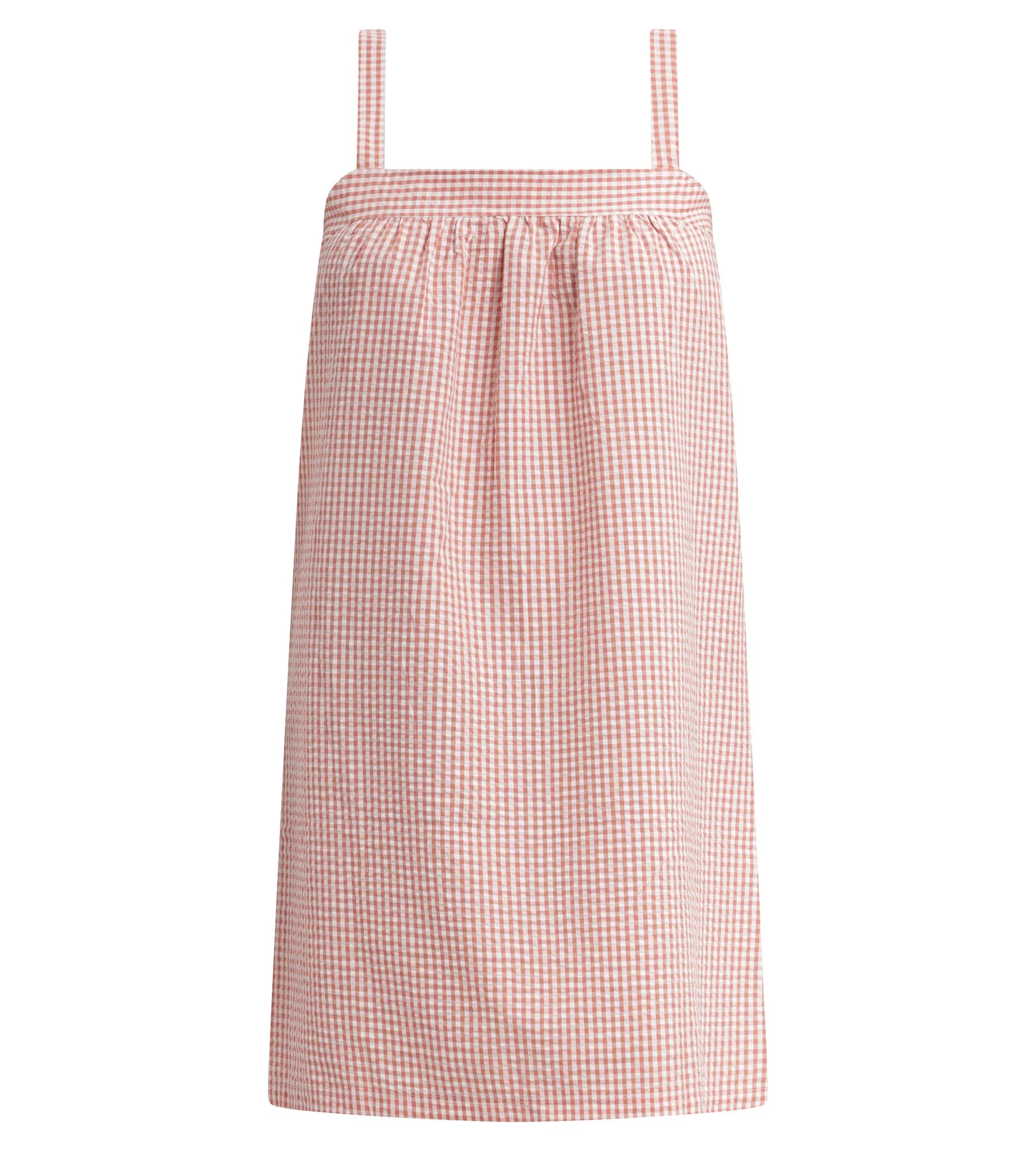 Chemise de nuit femme vichy seersucker Abricot Écru Dim Nightwear - Image 5