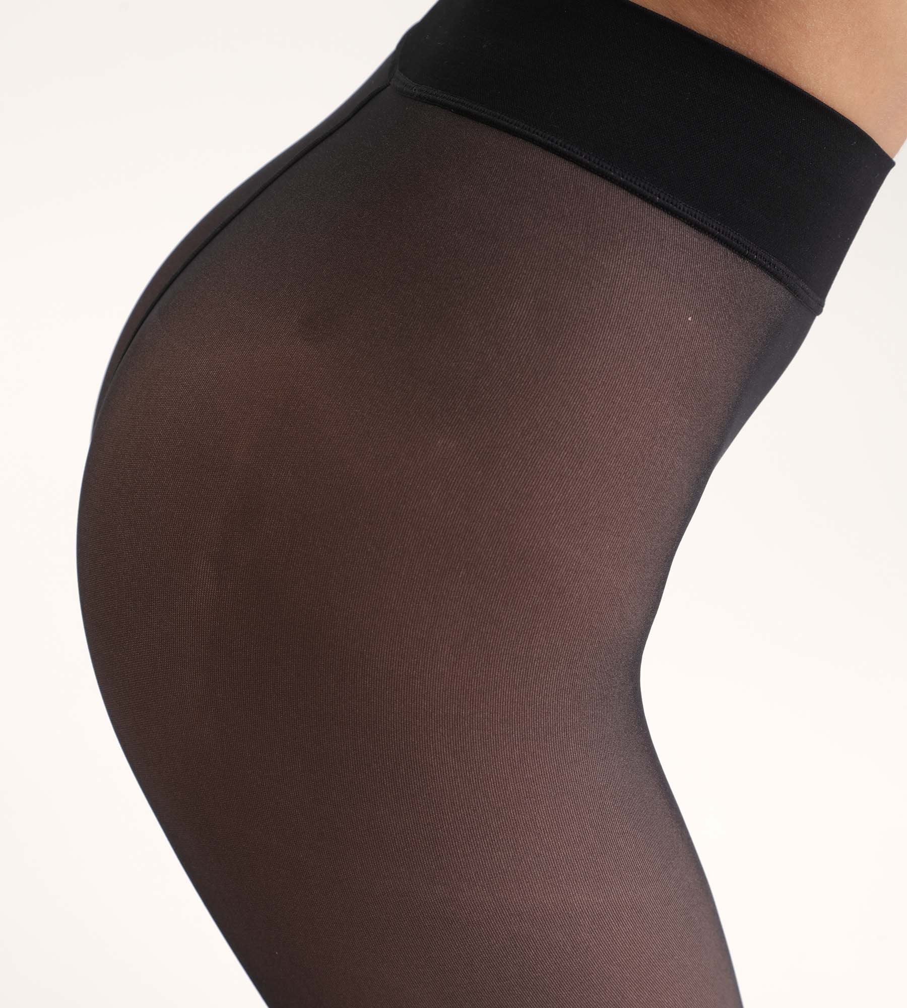 Collant chaud effet transparent Noir Thermo - Image 2