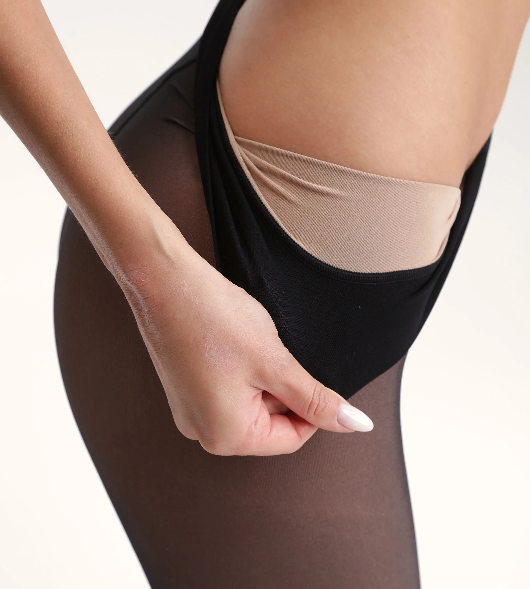 Collant chaud effet transparent Noir Thermo - Image 3