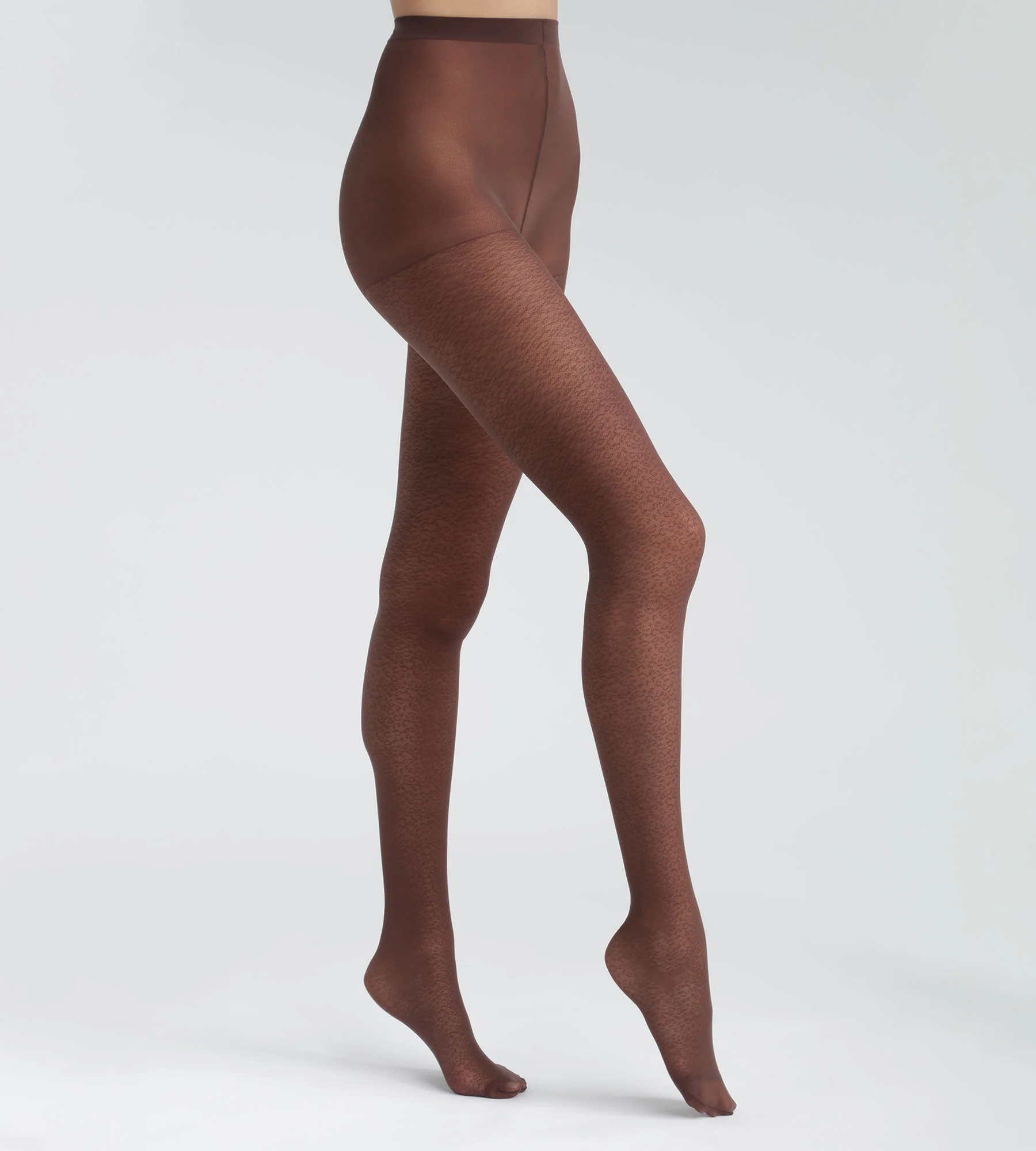 Collant femme semi-opaque Café à motif léopard Dim Style