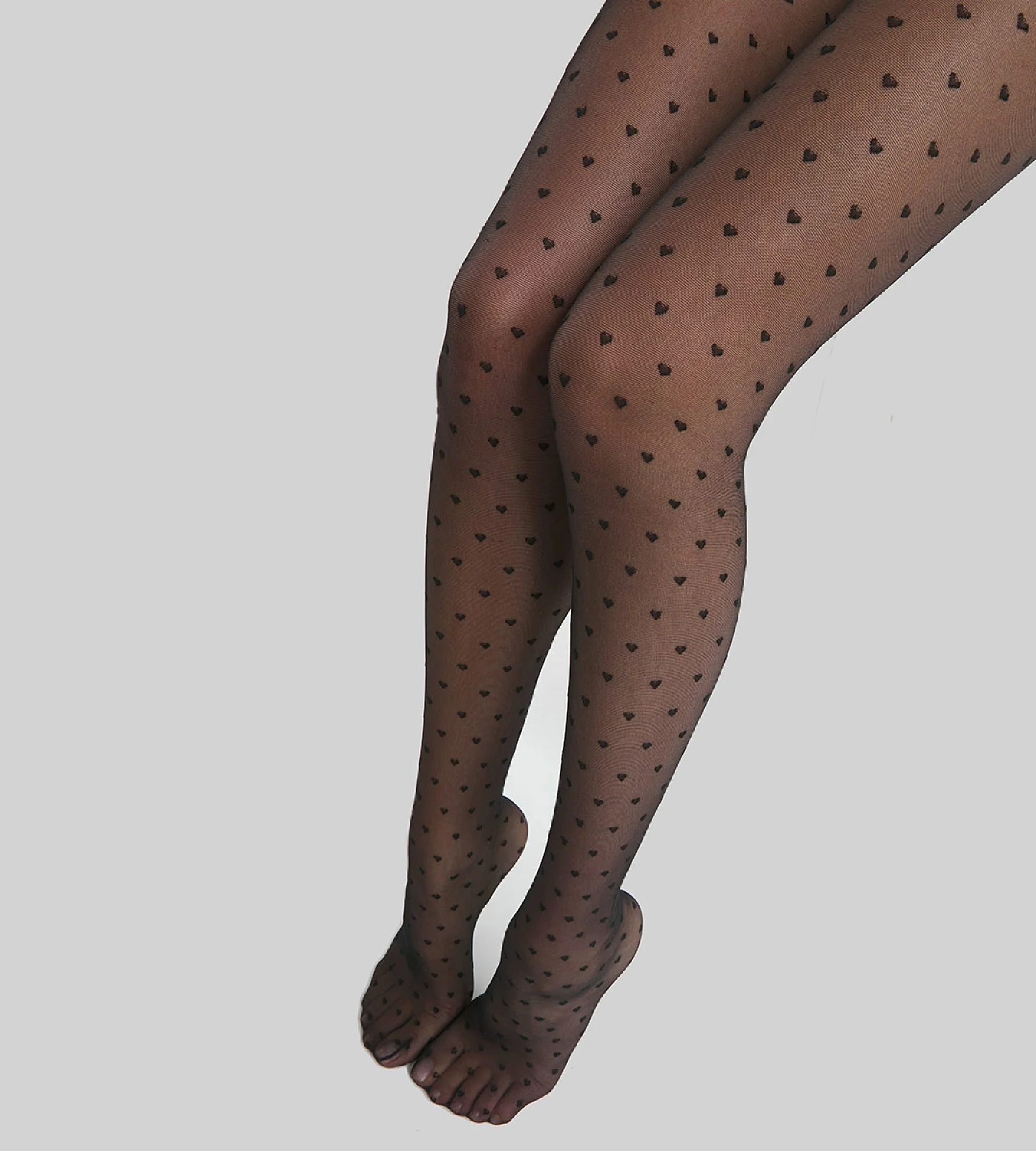 Collant femme voile transparent à cœurs multiples Noir 19D Dim Style - Image 3