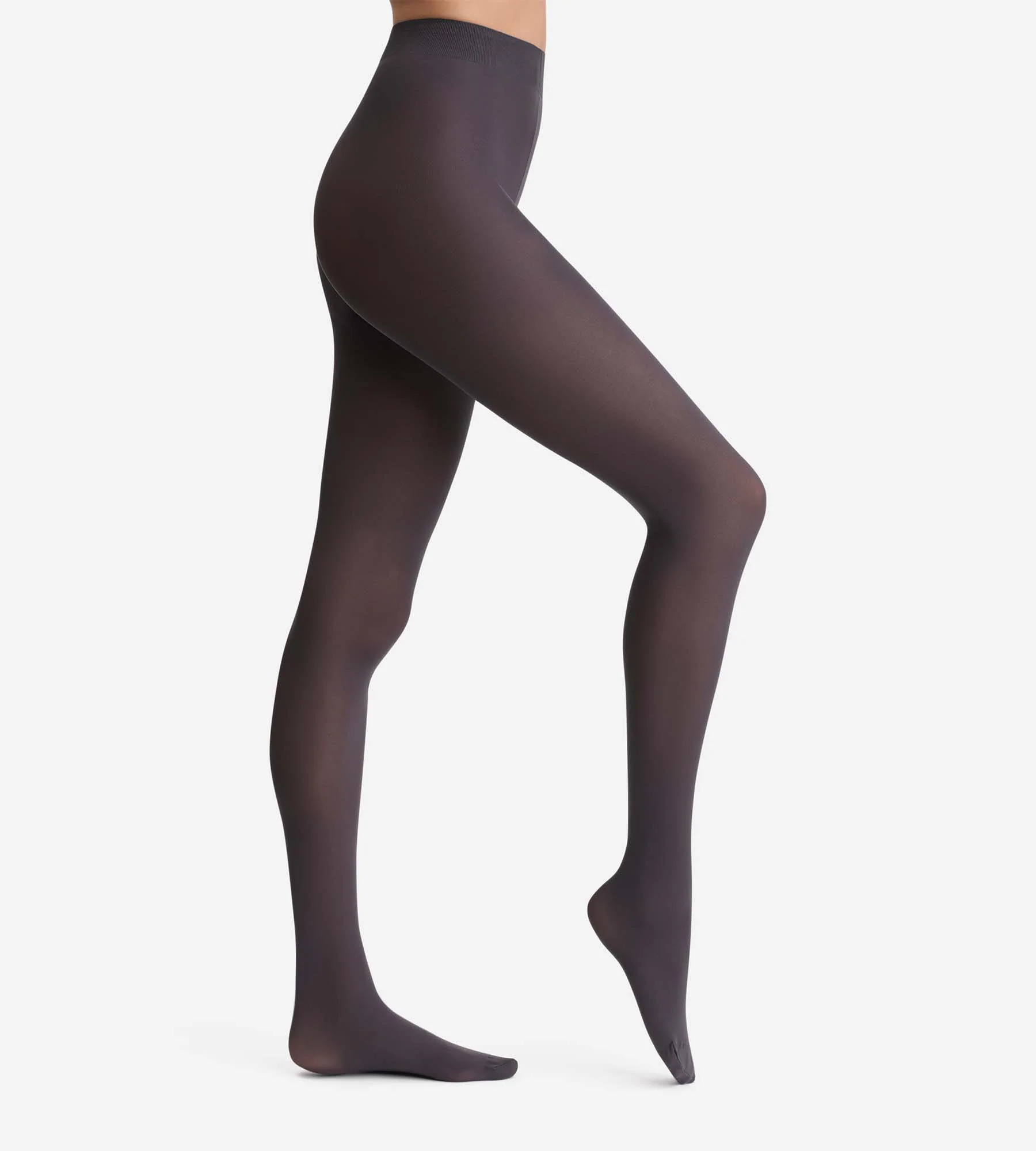Collant gris charbon opaque veloulé Style 50D