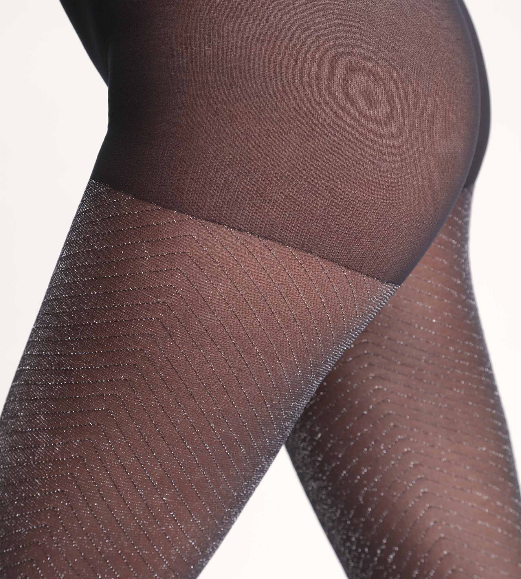 Collant noir Shiny à paillettes Dim Style
