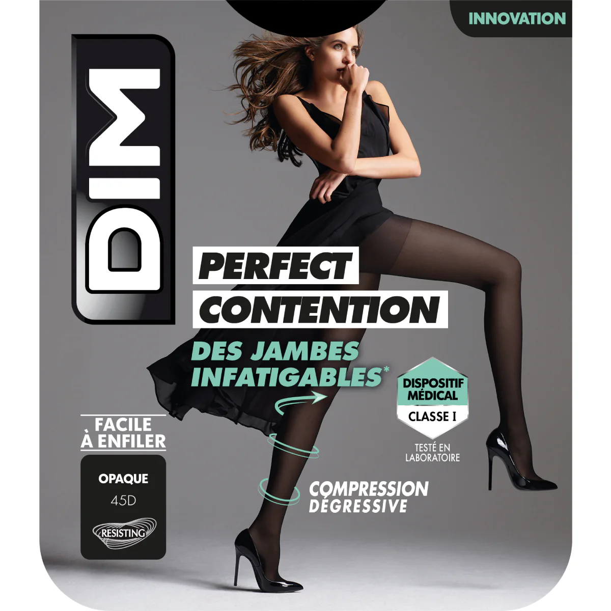 Collant Opaque Noir pour femme DIM Perfect Contention 45D - Image 3