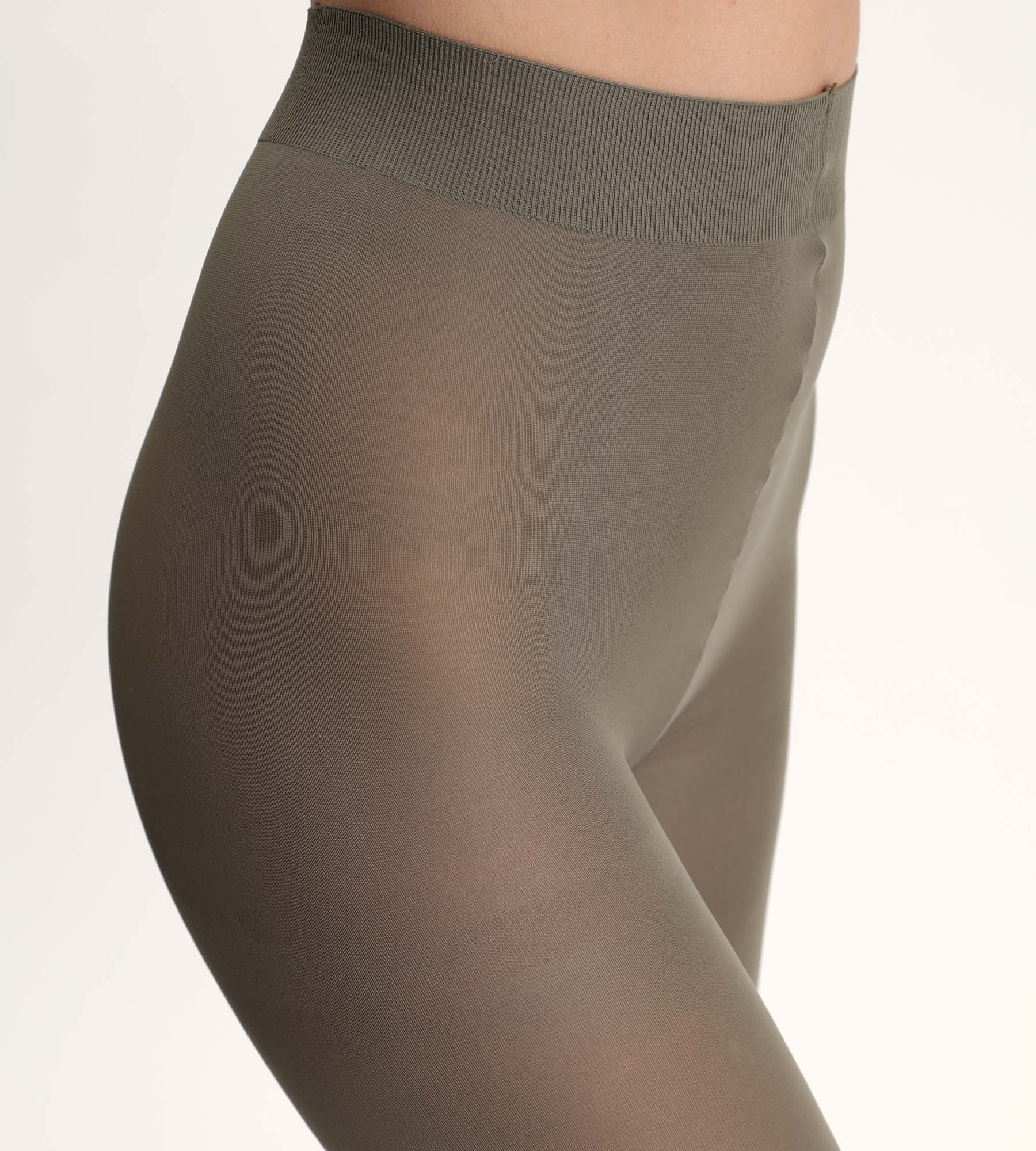 Collant opaque velouté kaki 50D Dim - Image 3