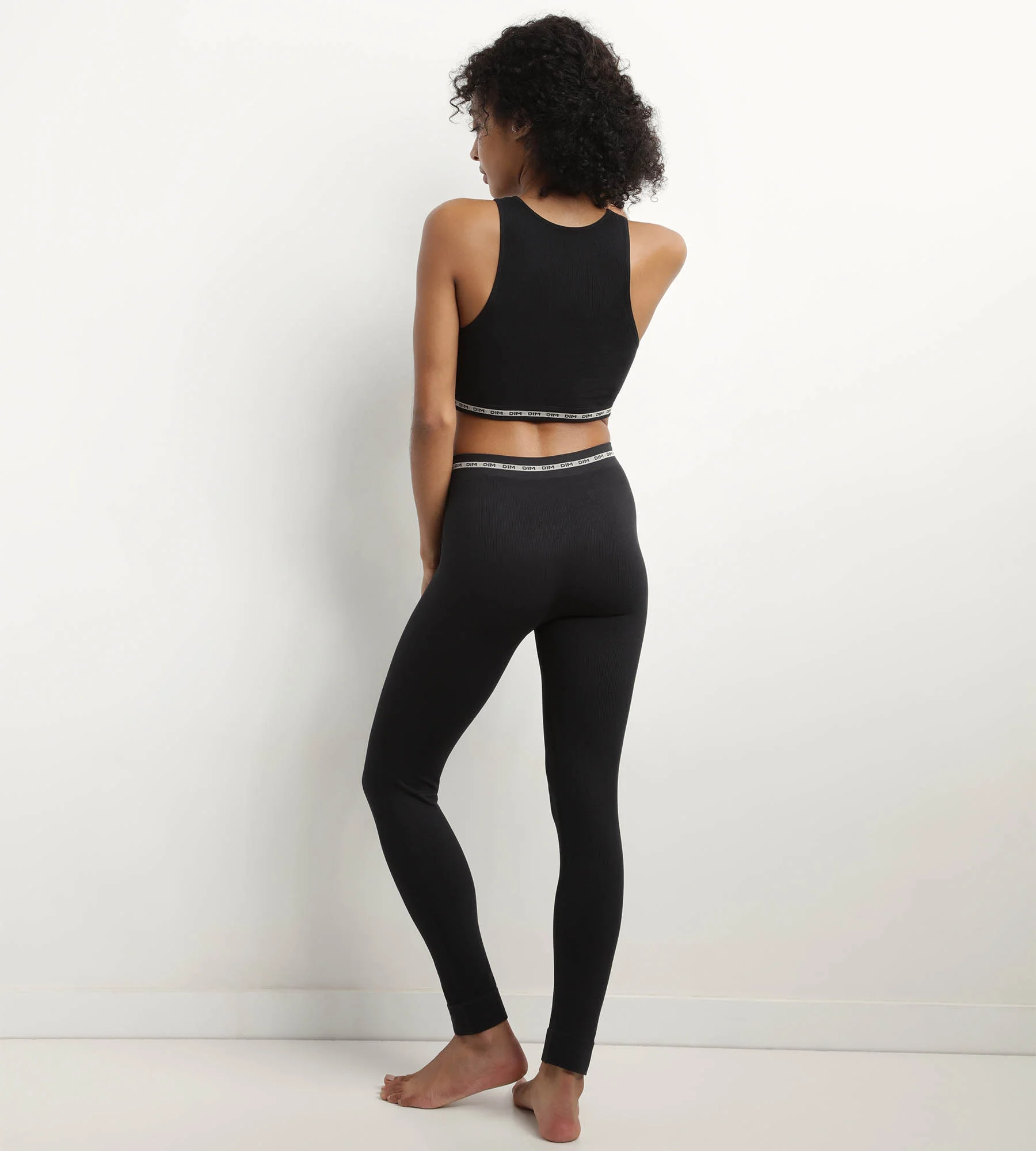 Crop top en modal polyamide côtelée sans couture Noir Dim Icons Seamless - Image 4