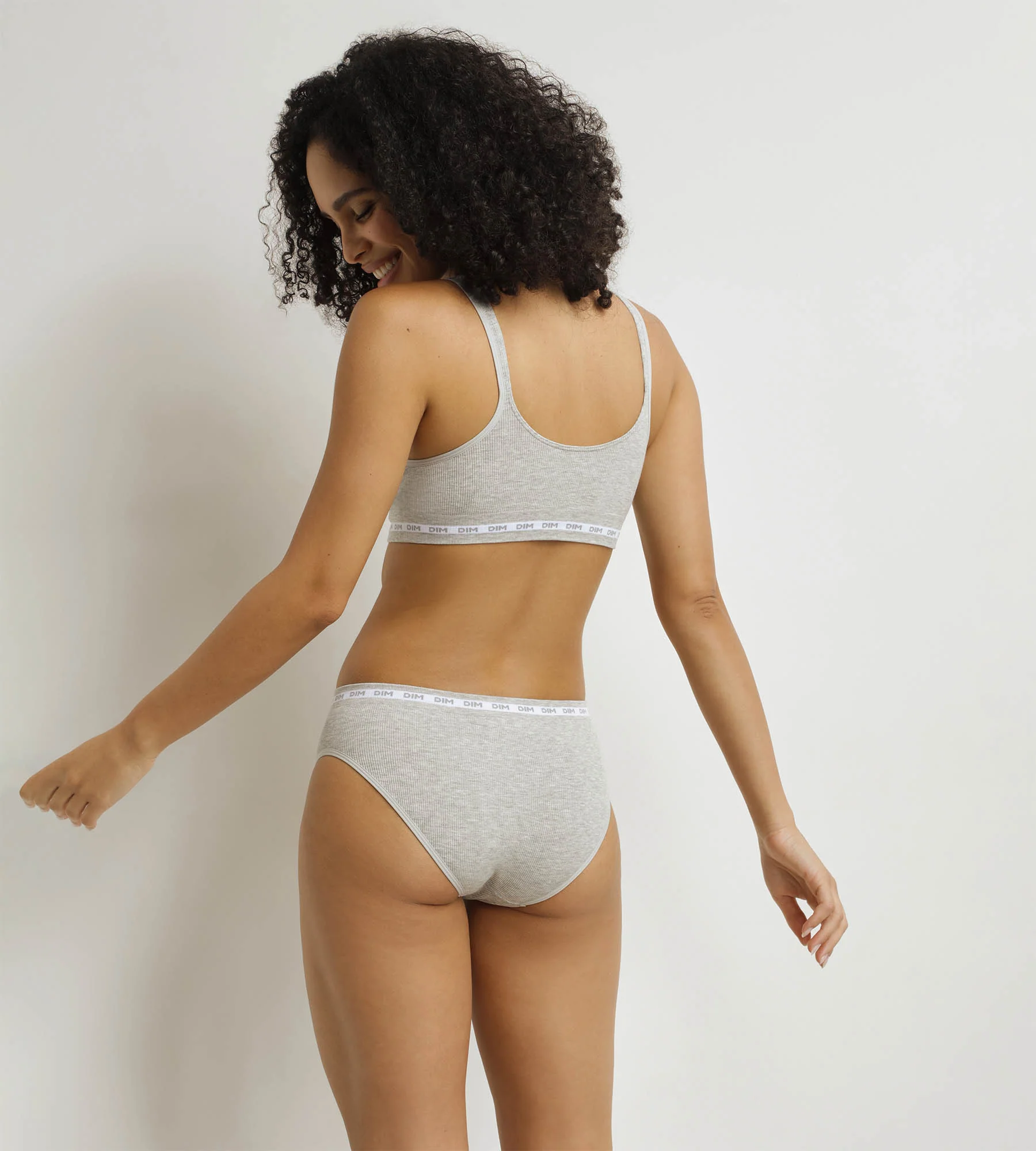 Culotte femme côtelée Gris Chiné Dim Icons - Image 4