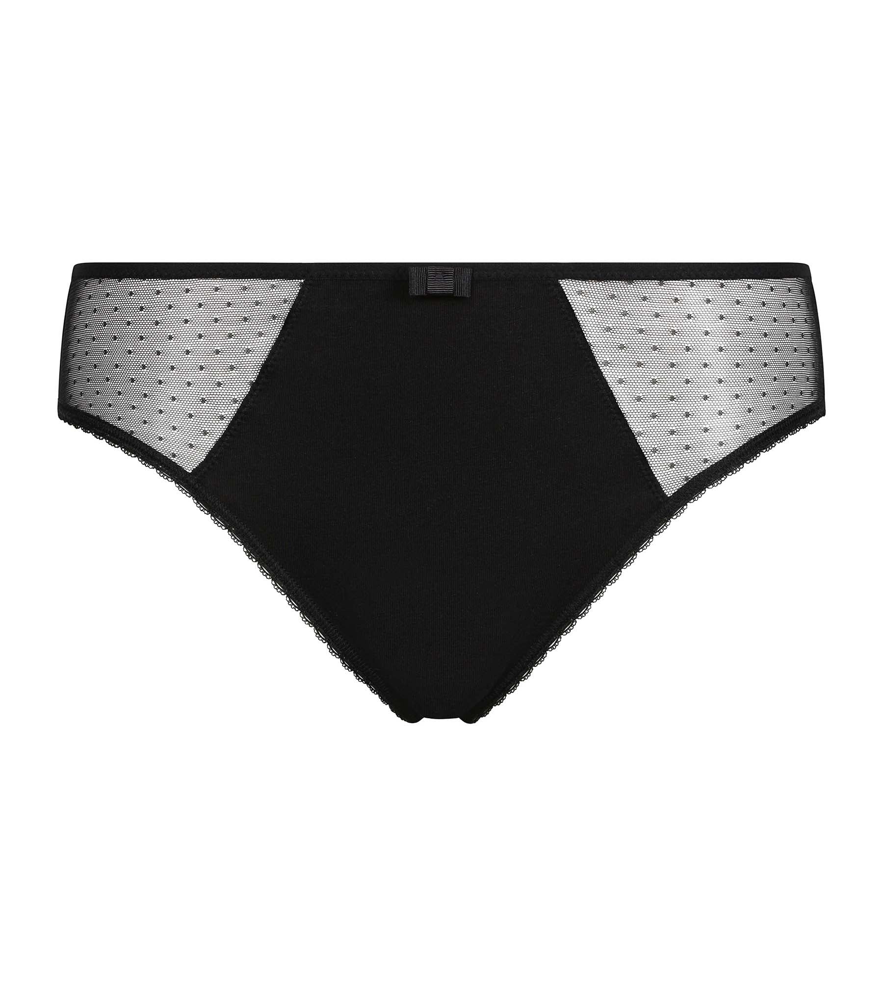 Culotte femme coton bio et tulle plumetis Noire Generous Dim - Image 5