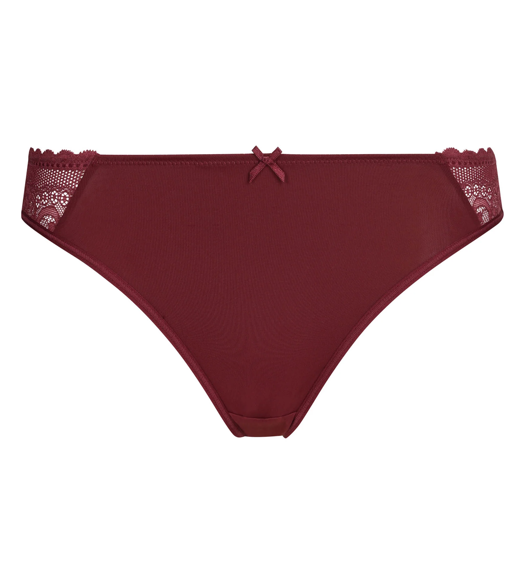 Culotte femme dentelle et résille florale Rouge Marronné Dim Féminine - Image 5