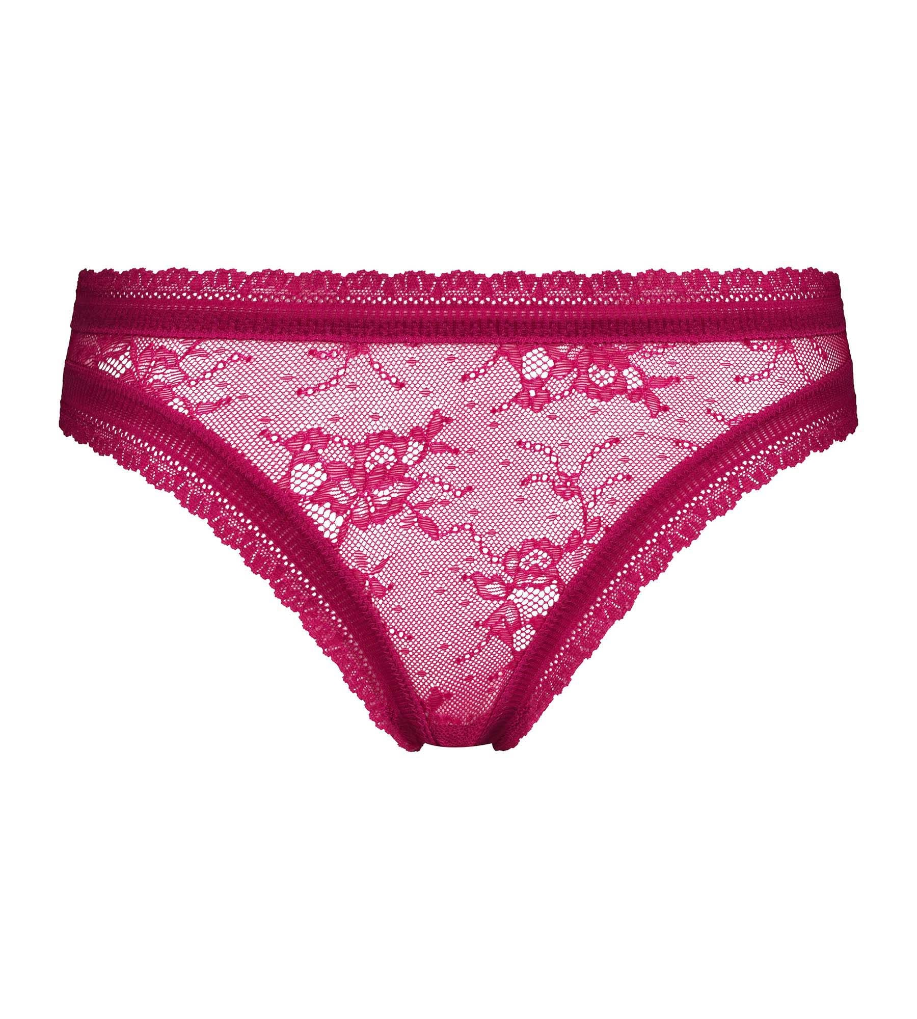 Culotte femme en dentelle florale Fuchsia Dim Romance - Image 5