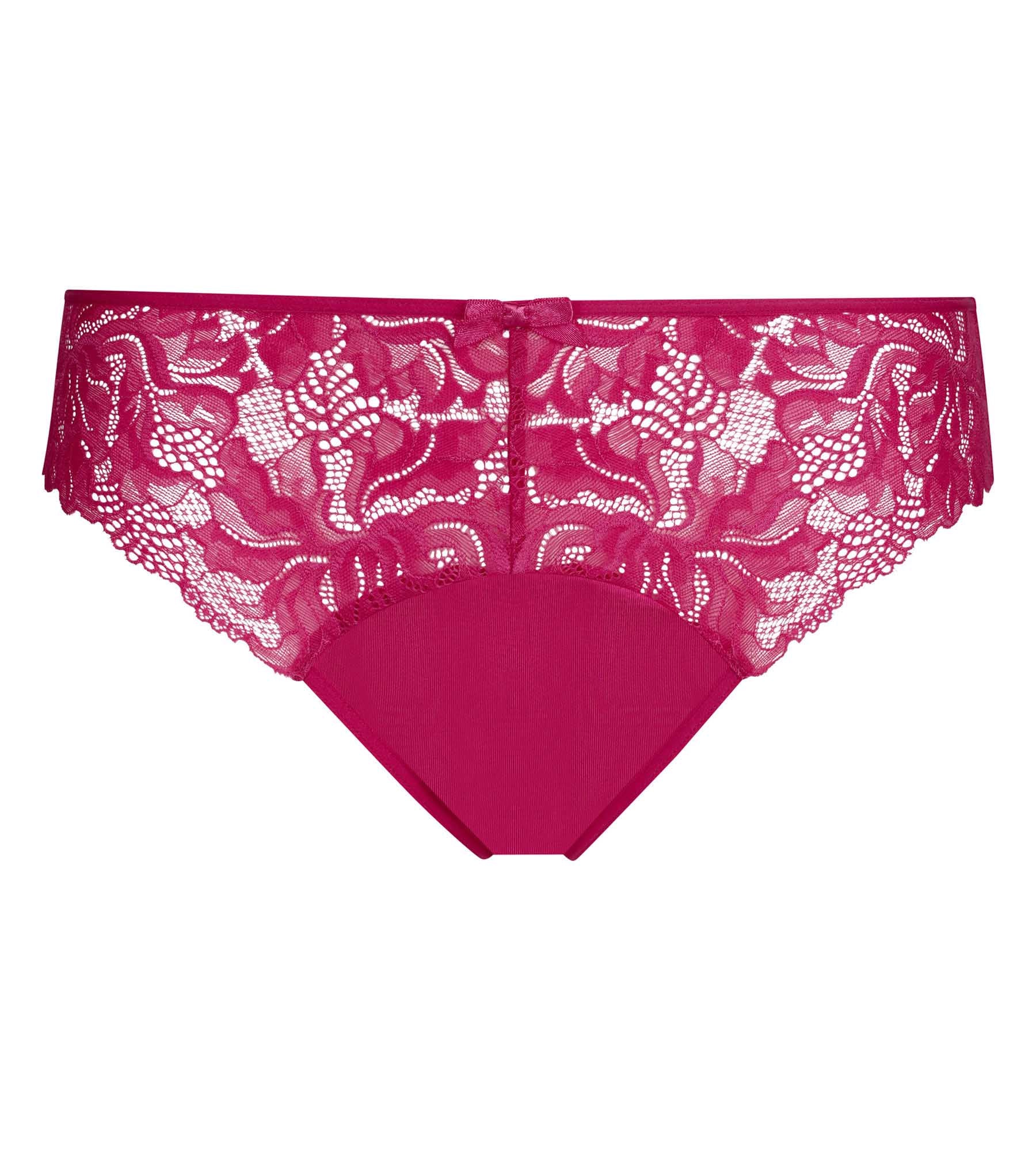 Culotte femme fuchsia en microfibre et dentelle Generous Essentiel - Image 5