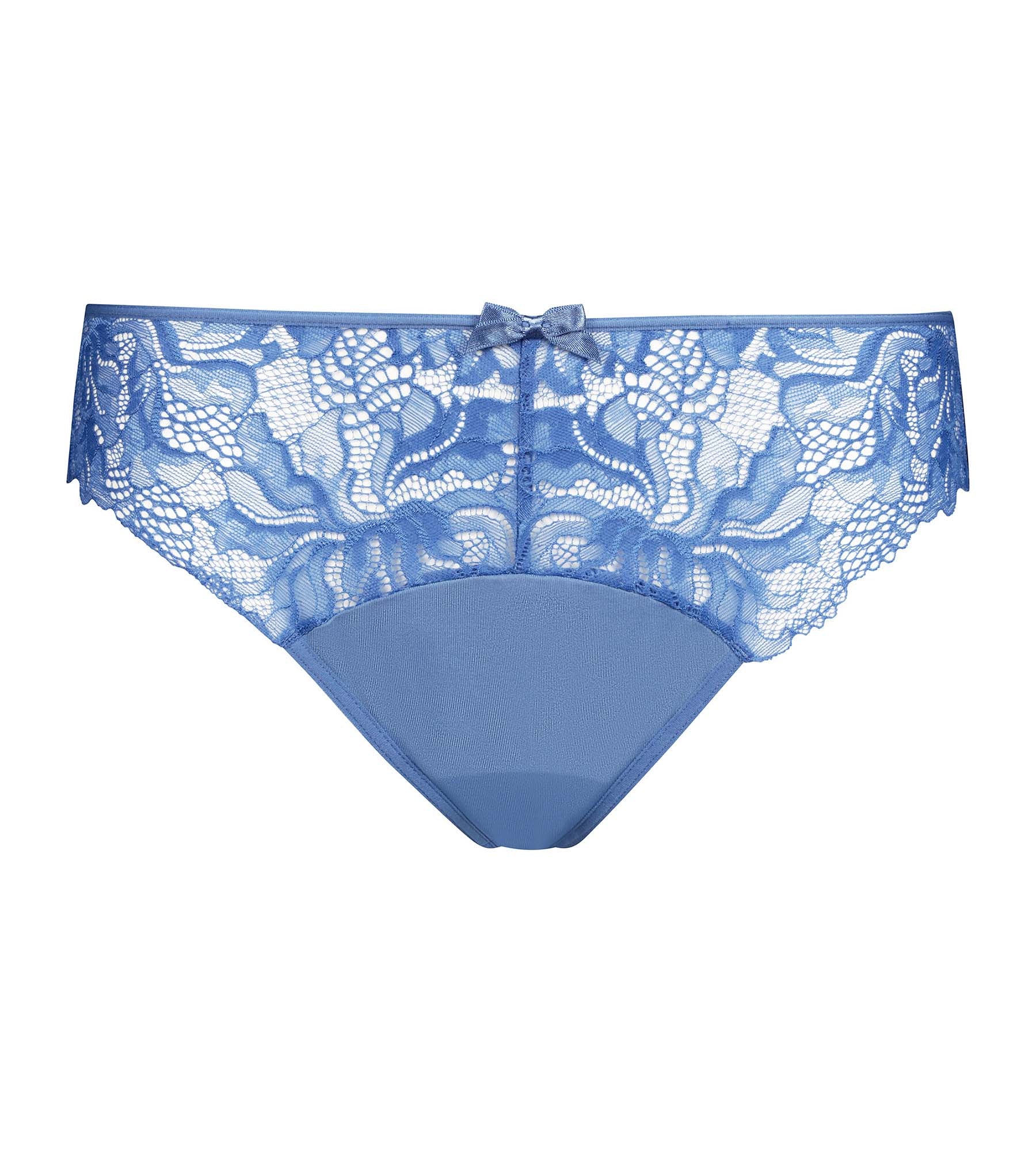 Culotte femme microfibre et dentelle Bleu Dim Generous Essentiel - Image 5